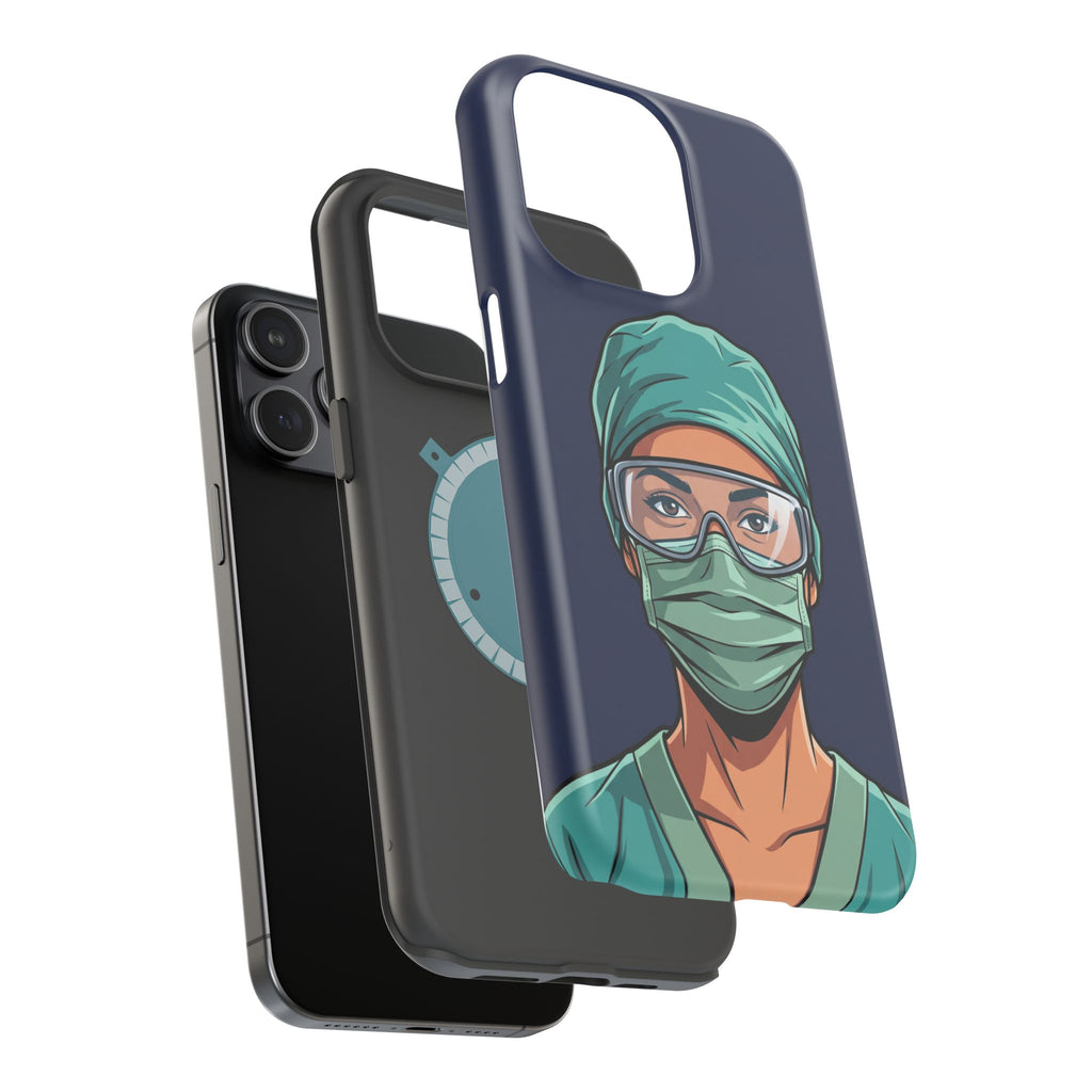 Bold Nurse Portrait Phone Case — Magnetic Wireless Charging Cover