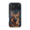 German Shepherd Phone Case | Palette Knife Painting Art — Tough Magnetic Case with Wireless Charging