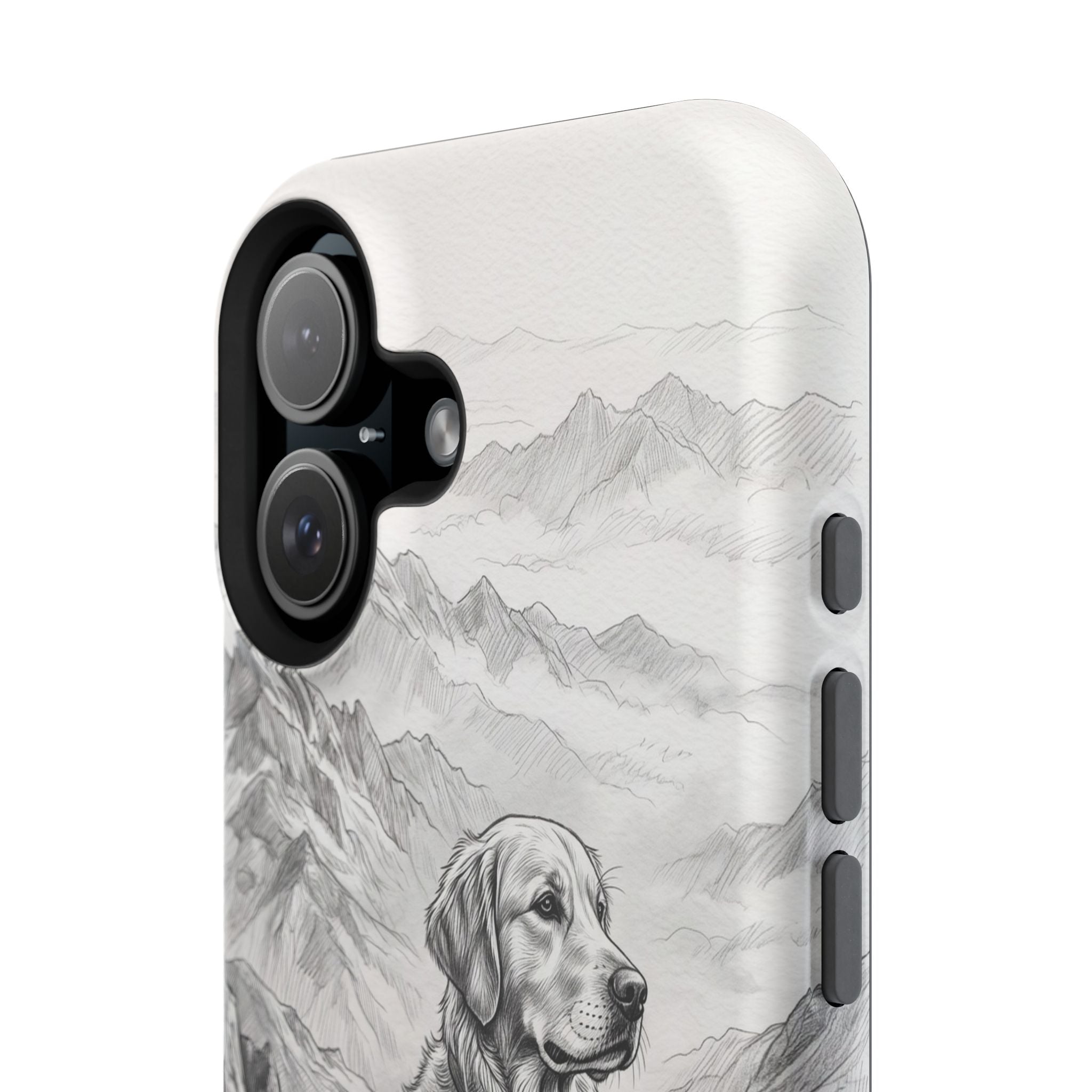 Personalized Golden Retriever Mountain Peak Phone Case — Wireless Charging Cover