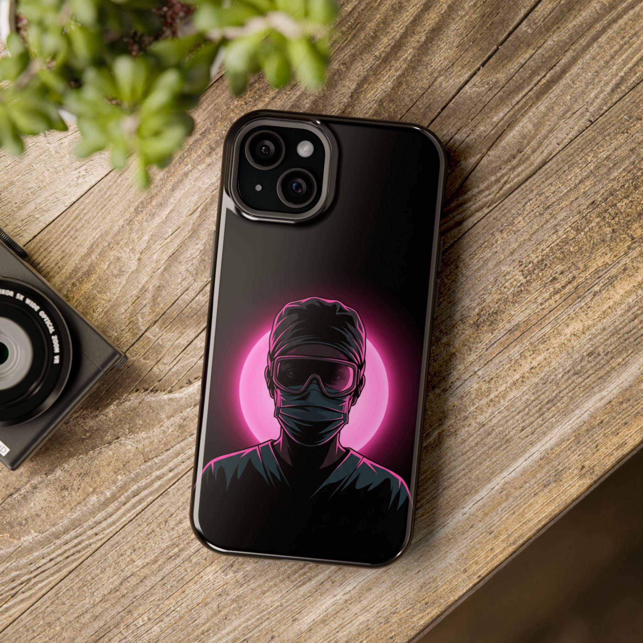 Nurse Portrait Phone Case — Navy Wireless Charging Cover