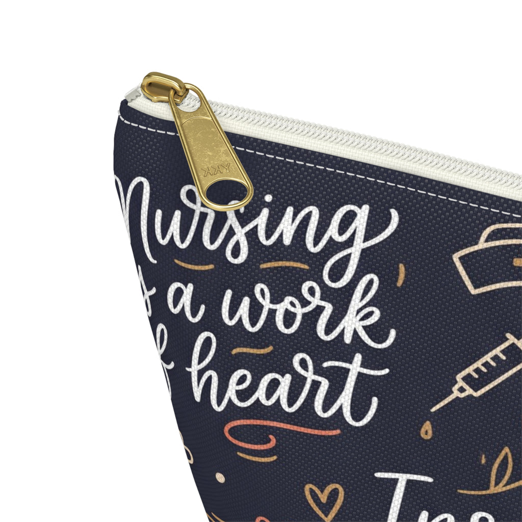 Nursing Boho Quote Accessory Pouch — T-Bottom Zipper Bag