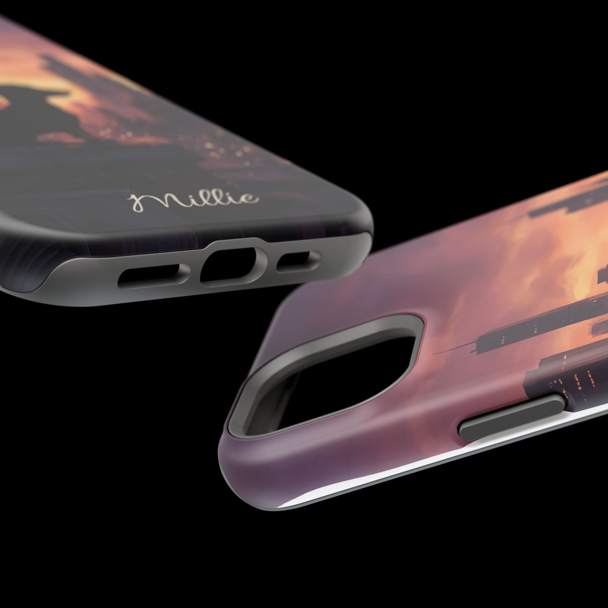 Personalized Dachshund City Skyline Phone Case — Wireless Charging Cover