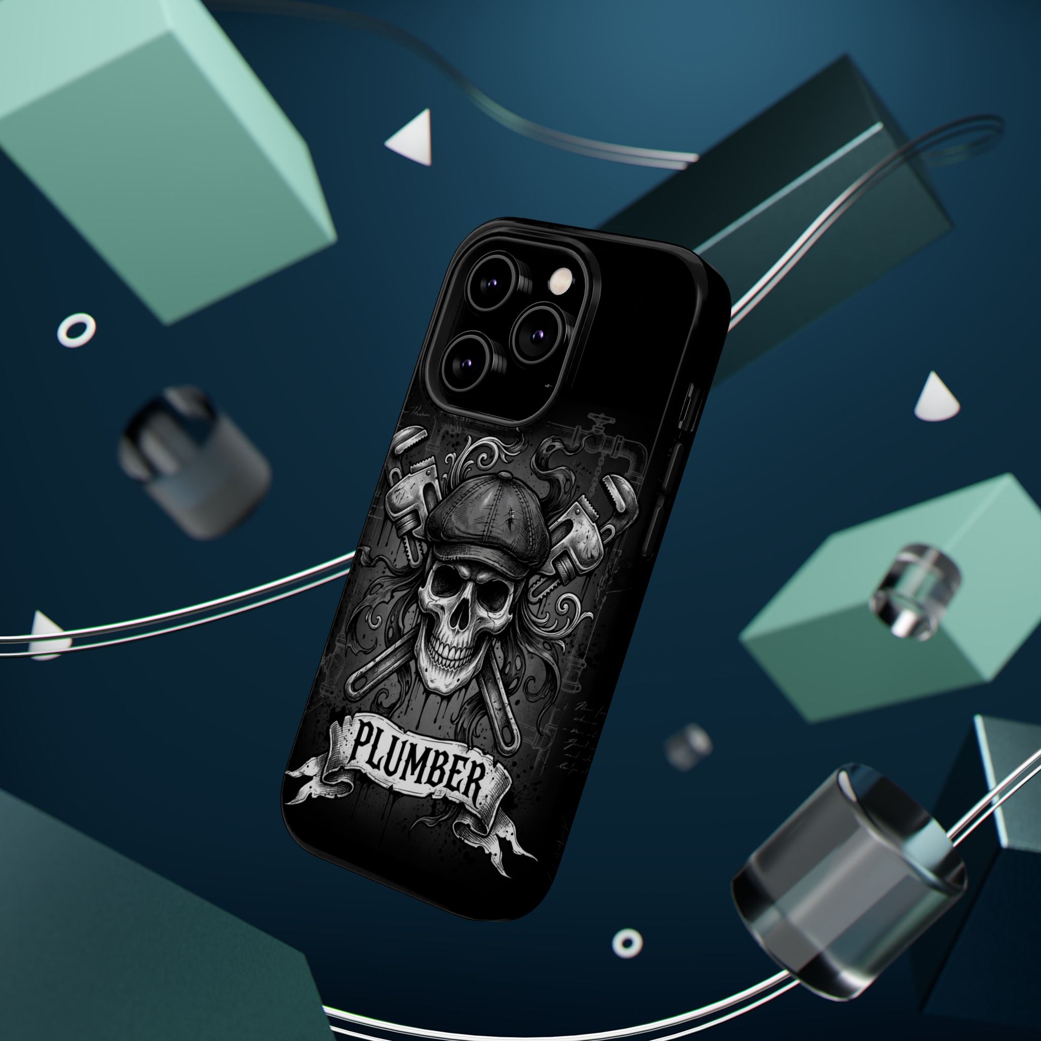 Skull & Wrenches Plumber Phone Case — Wireless Charging Cover