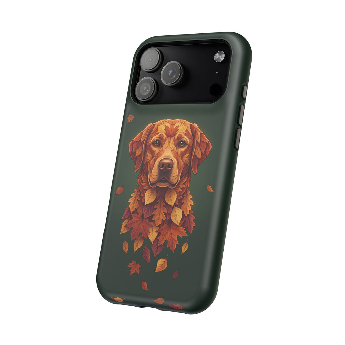 Autumn Leaves Labrador Phone Case — Tough Magnetic Case with Wireless Charging