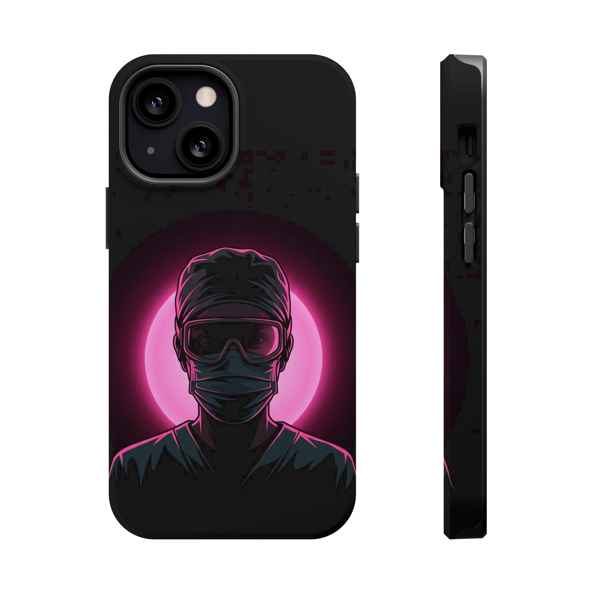 Nurse Portrait Phone Case — Navy Wireless Charging Cover