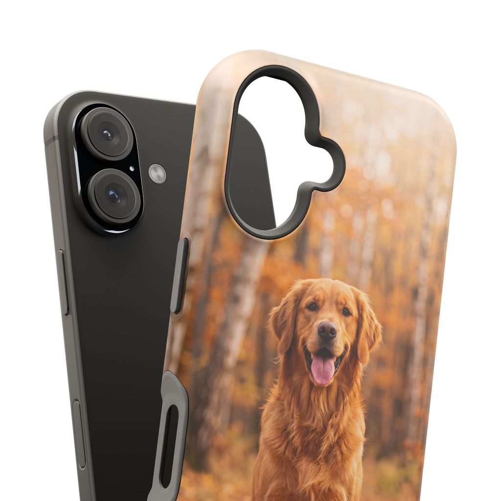 Autumn Golden Retriever Phone Case — Impact-Resistant Wireless Charging Cover