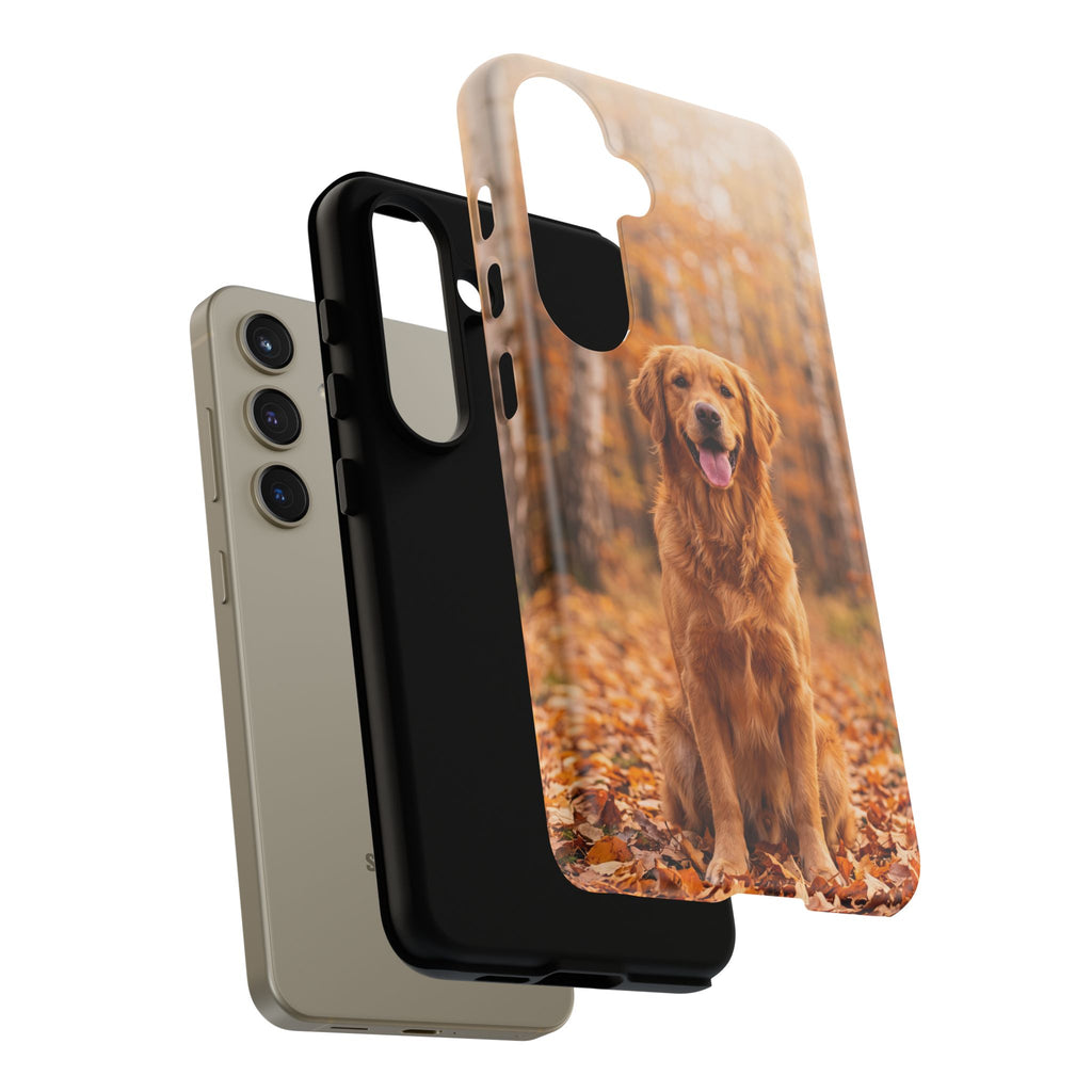 Golden Retriever Autumn Forest Phone Case | Happy Dog in Fall Foliage | Samsung & iPhone