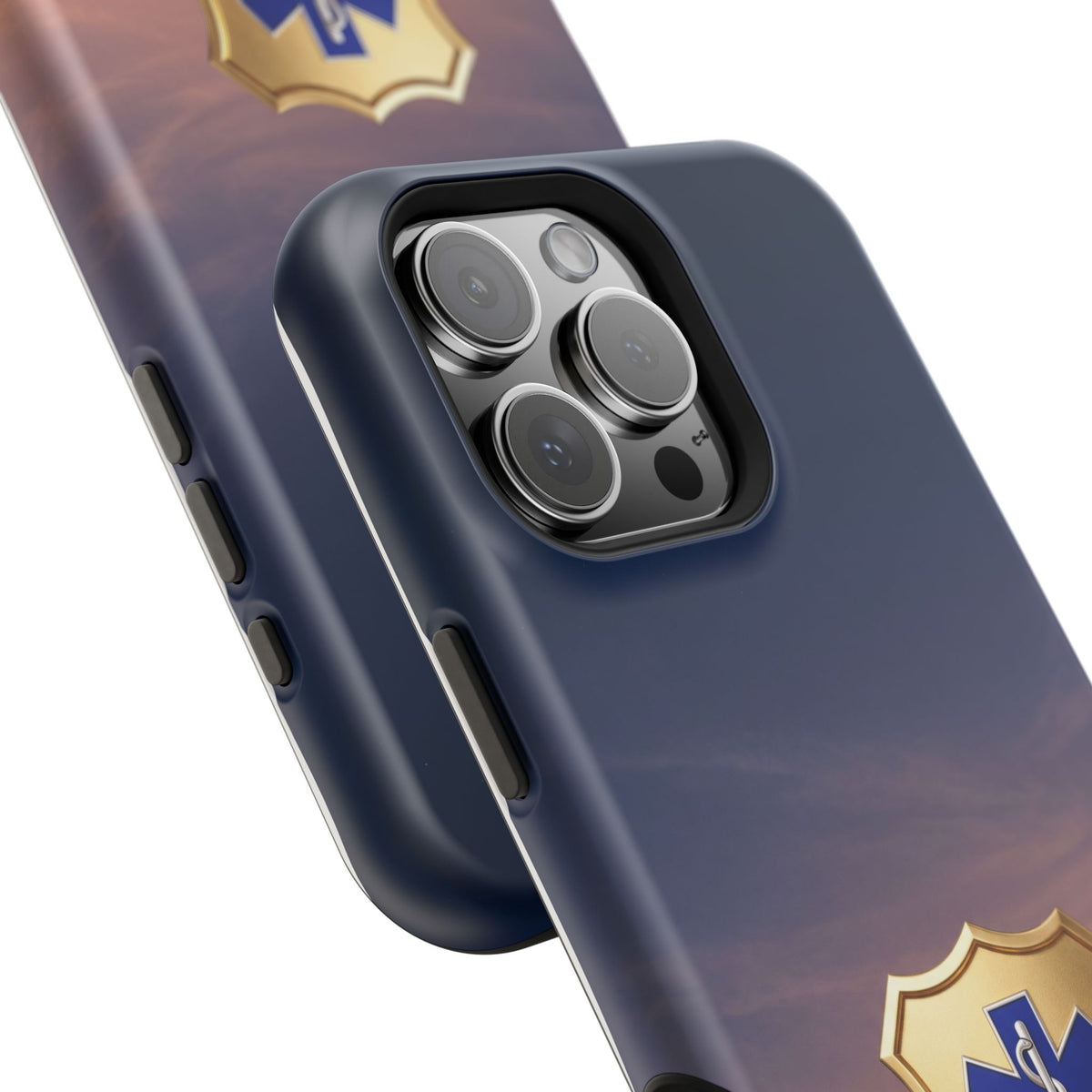 Gold Paramedic Badge Sunset Sky Phone Case — Magnetic Wireless Charging Cover