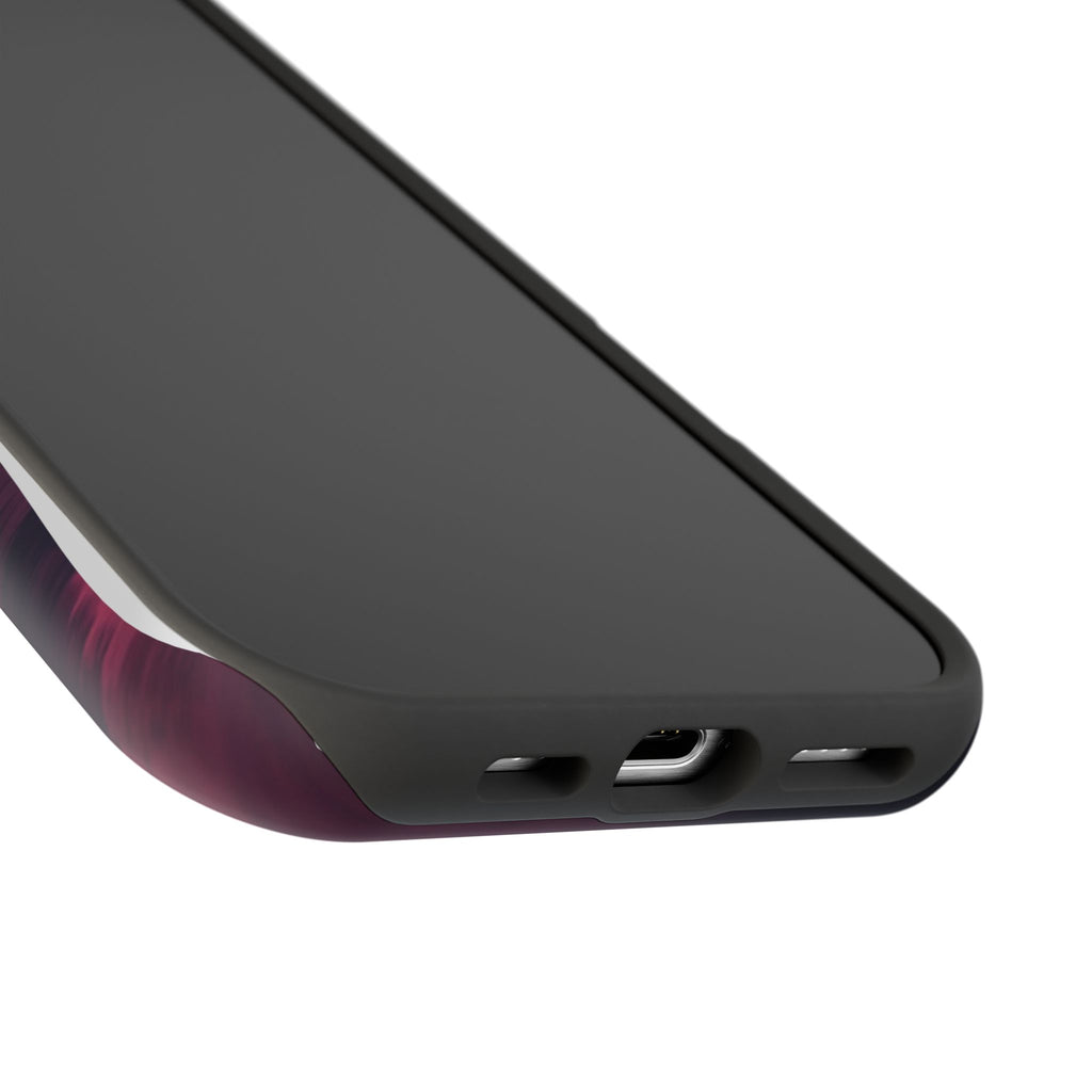 iPhone & Samsung Magnetic Impact-Resistant Phone Case — Pink Twilight Cloud with Paw Print