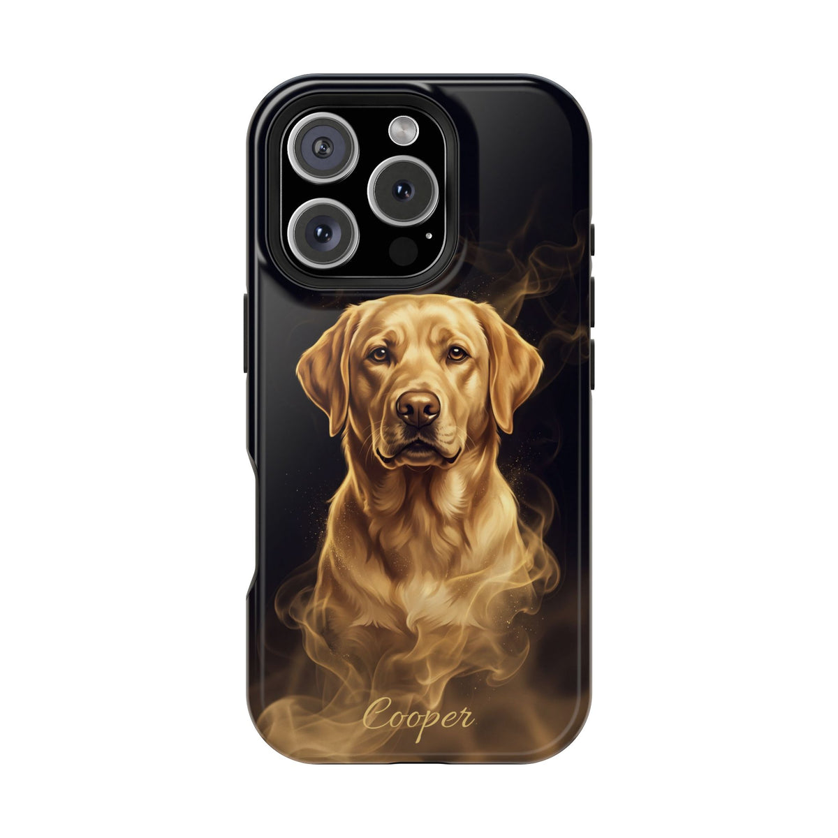 Personalized Gold Smoke Labrador Phone Case — Tough Magnetic Case with Wireless Charging