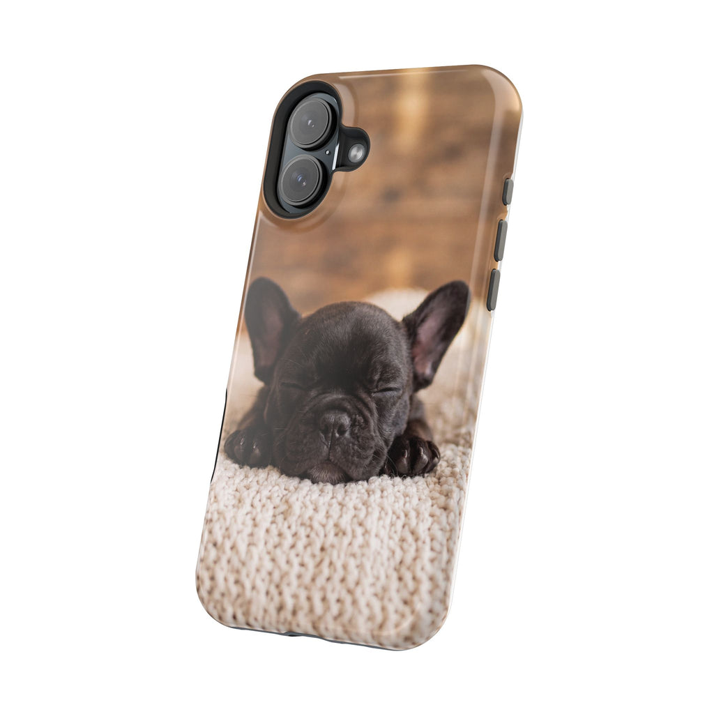 Sleepy French Bulldog Phone Case — Impact-Resistant Wireless Charging Cover