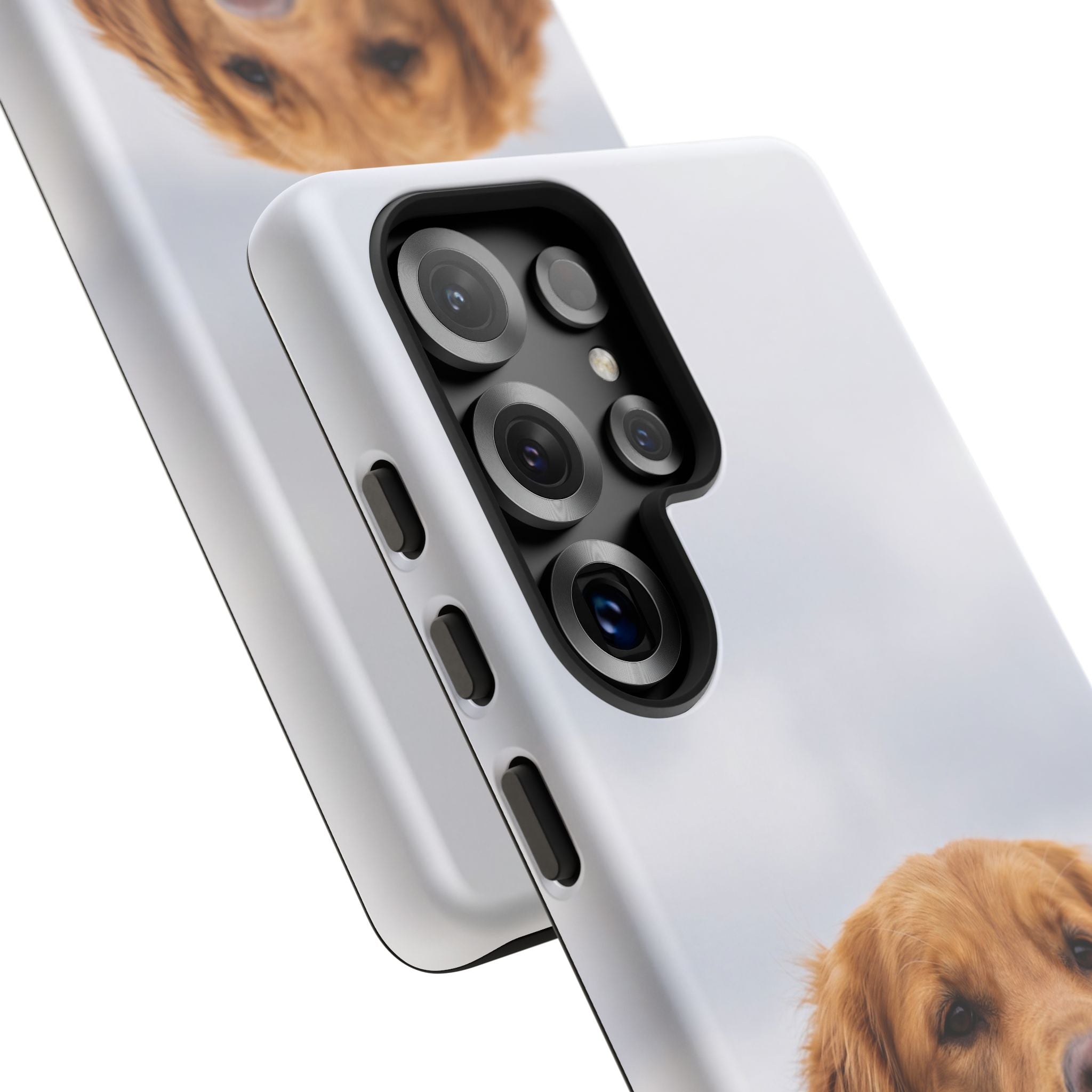 Golden Retriever Portrait Phone Case | Happy Dog Photo on Soft Sky Background | Samsung & iPhone