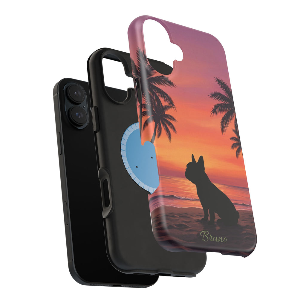 Personalized French Bulldog Tropical Beach Phone Case — Wireless Charging Cover