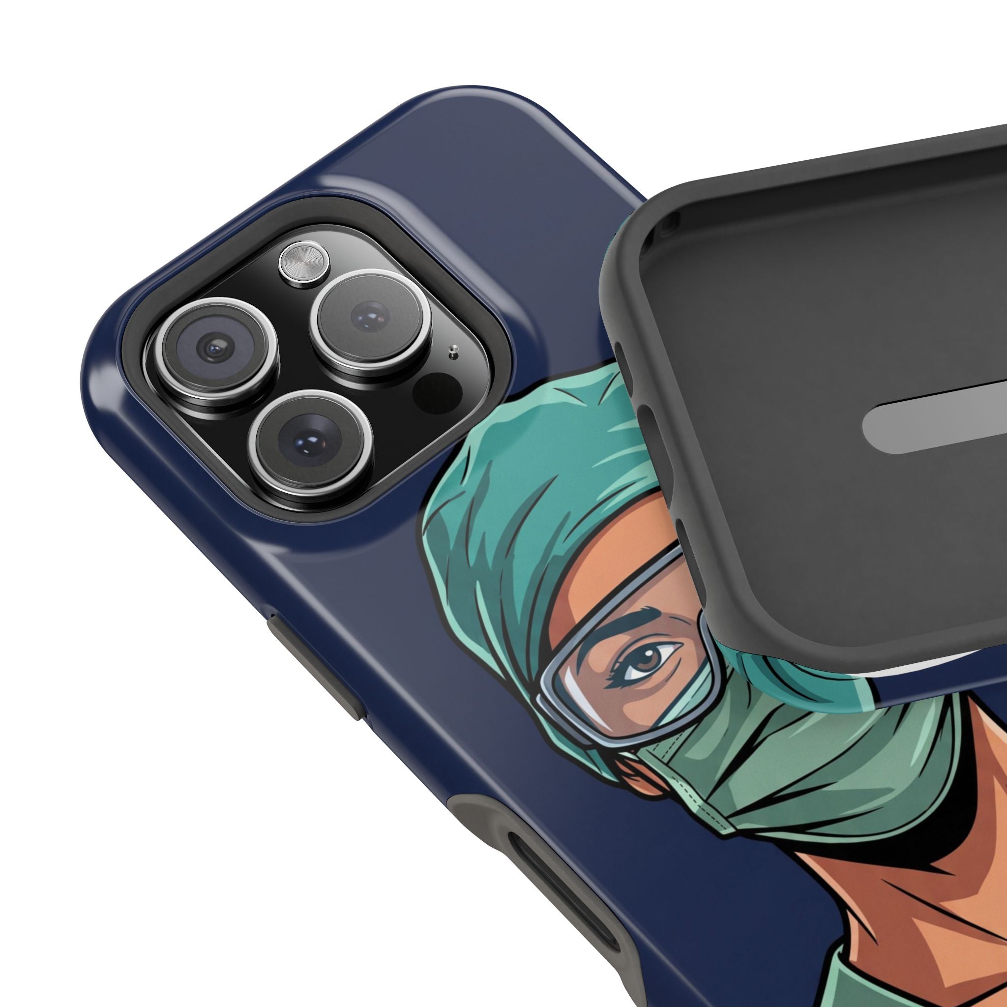 Bold Nurse Portrait Phone Case — Magnetic Wireless Charging Cover
