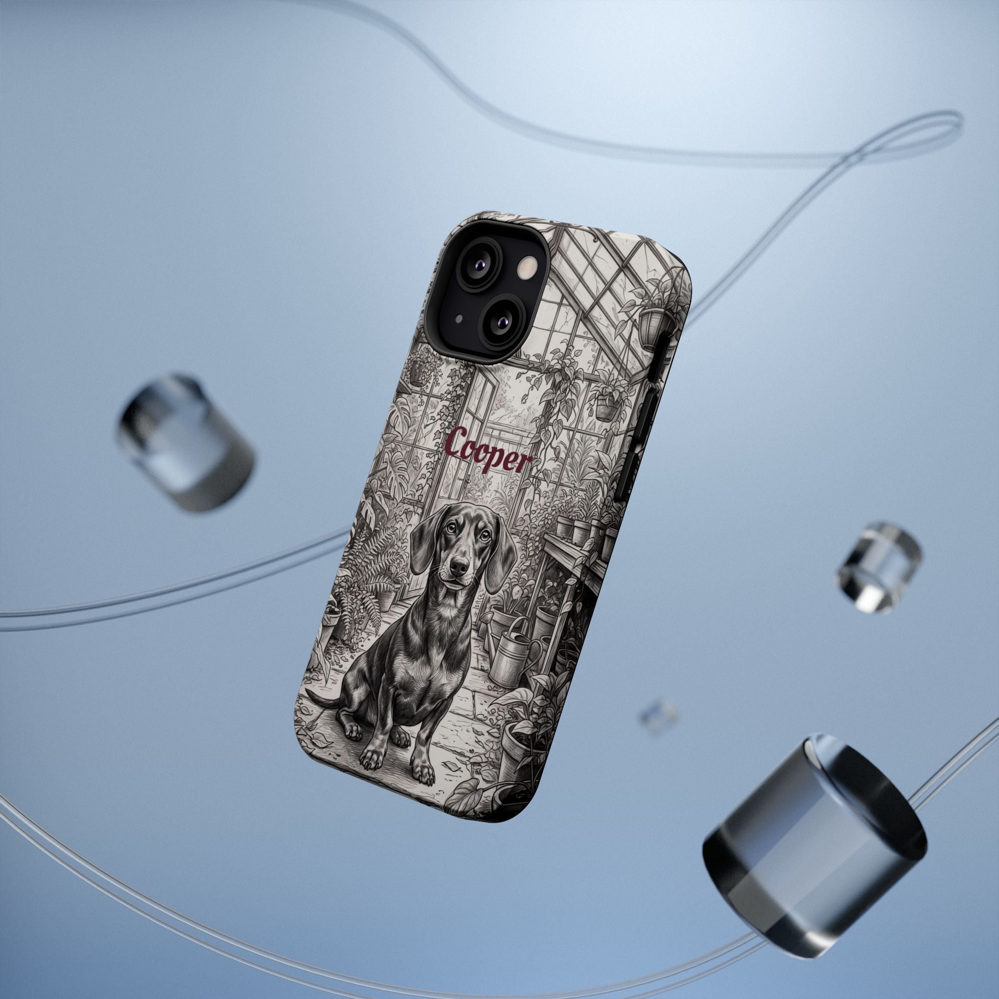 Personalized Dachshund Vintage Greenhouse Phone Case — Wireless Charging Cover