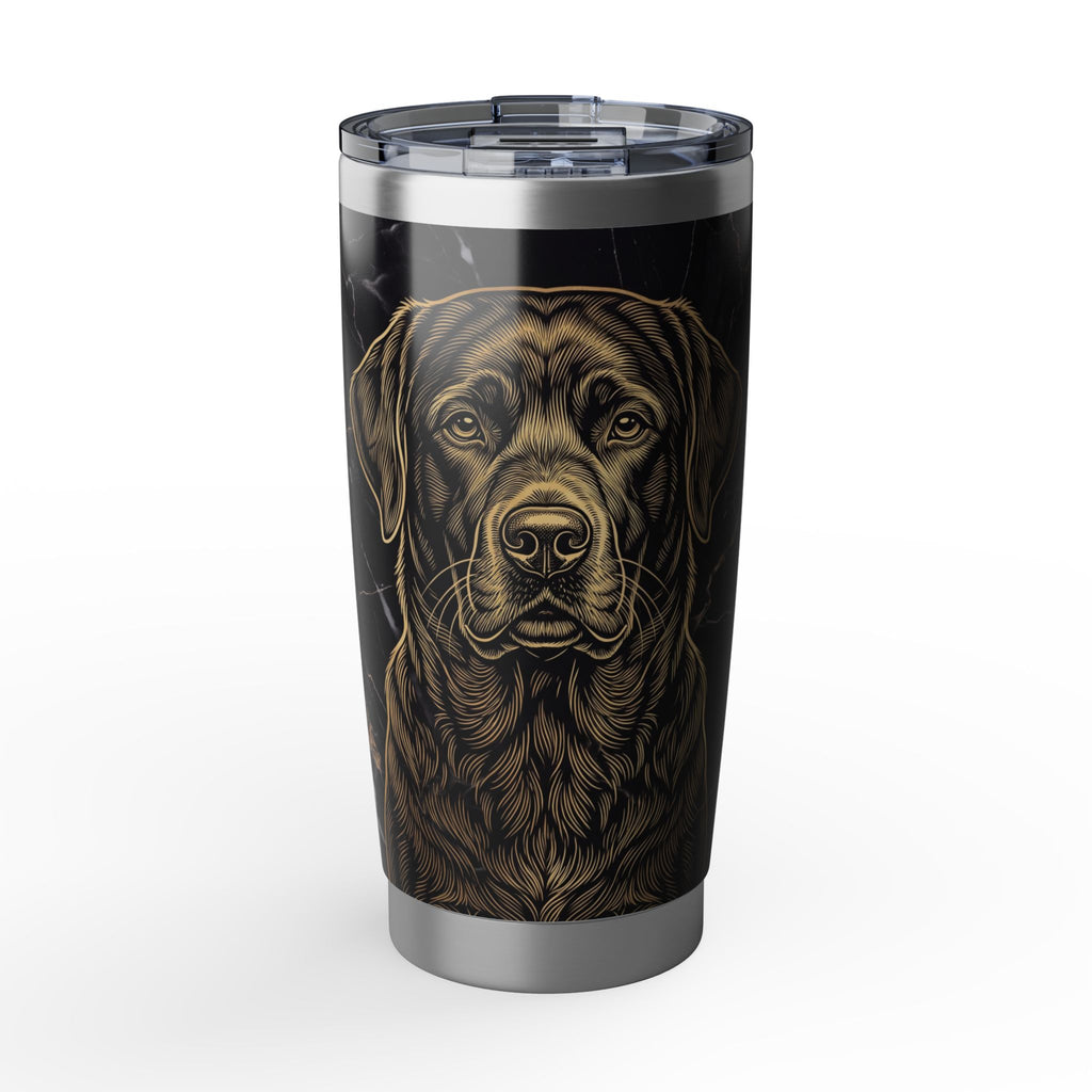 Labrador Tumbler | Gold Engraved Marble Art — 20 oz Stainless Travel Mug