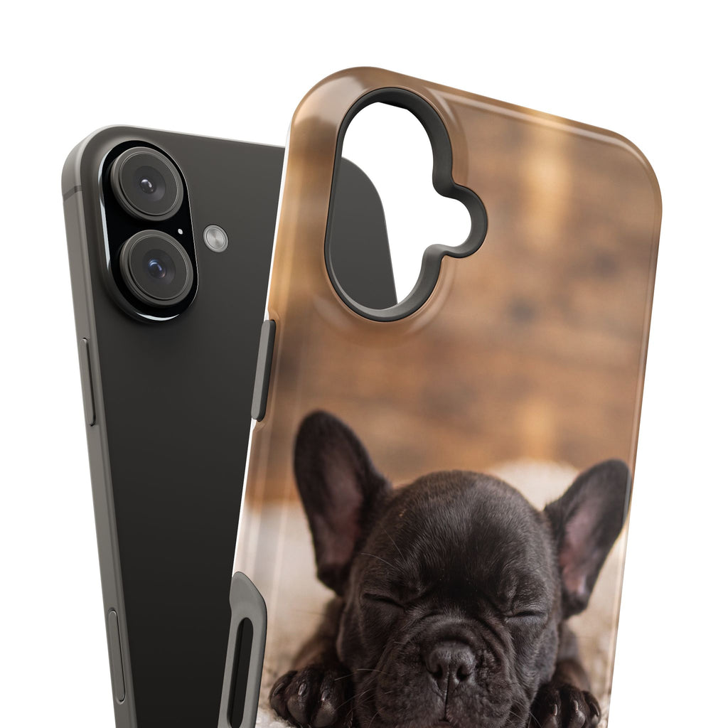 Sleepy French Bulldog Phone Case — Impact-Resistant Wireless Charging Cover