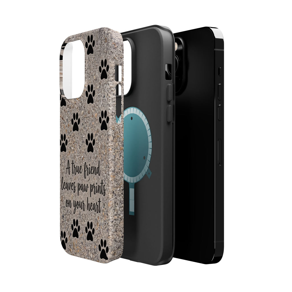 A True Friend Leaves Paw Prints Phone Case — Impact-Resistant Wireless Charging Cover