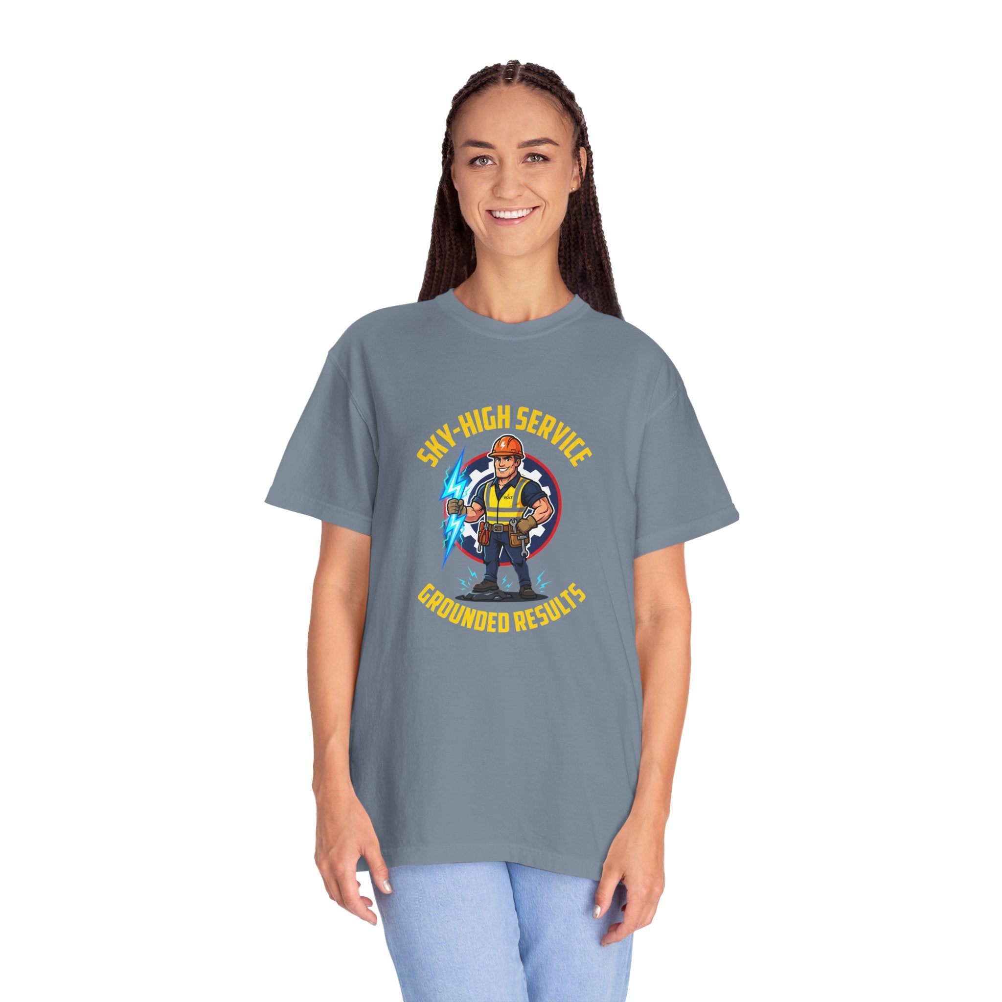 Sky-High Service Grounded Results Electrician T-Shirt
