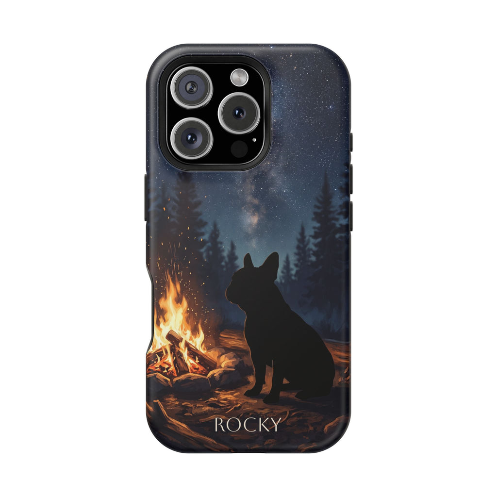 Personalized French Bulldog Campfire Phone Case — Wireless Charging Cover