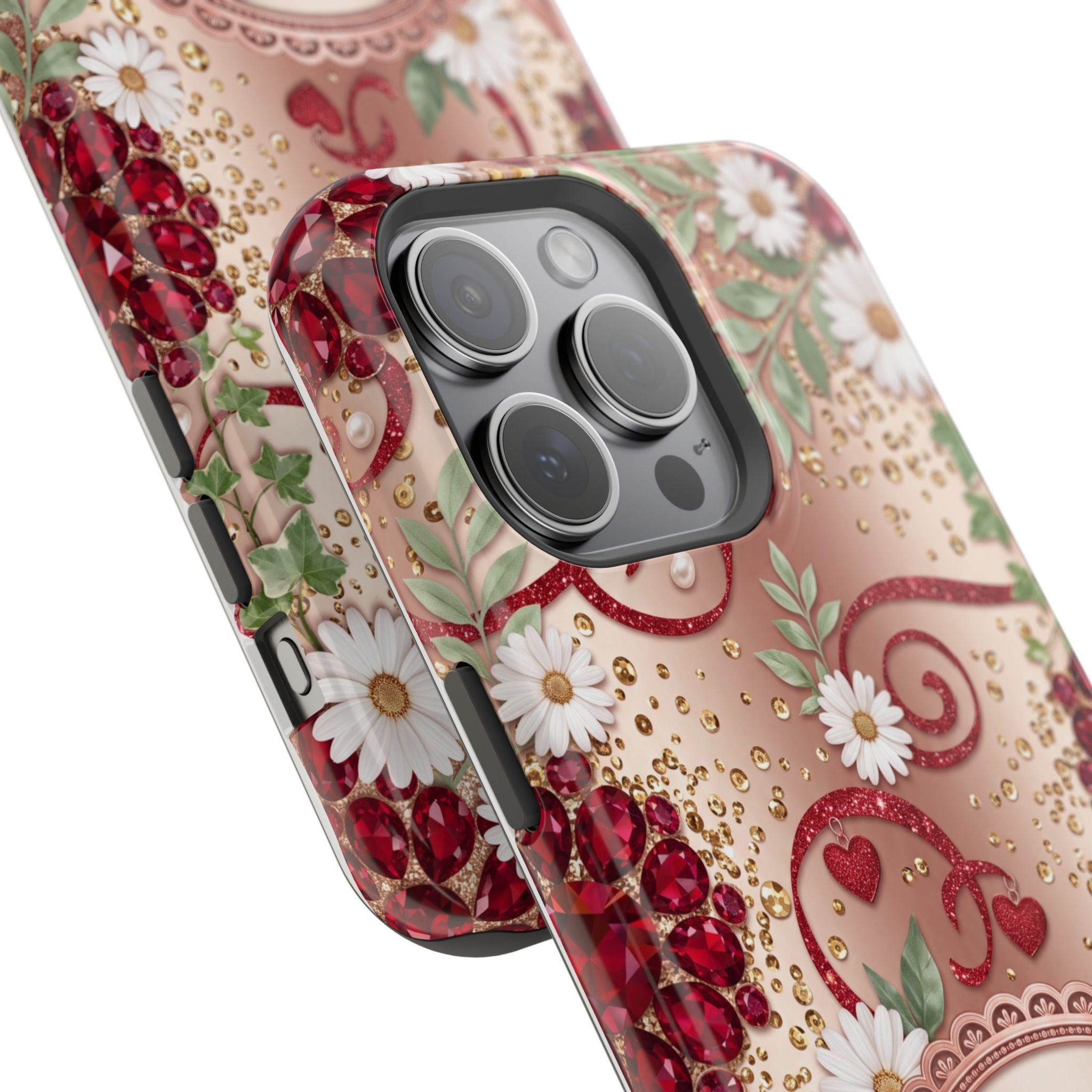 Personalized Vintage Floral Teacher Phone Case — Wireless Charging Cover