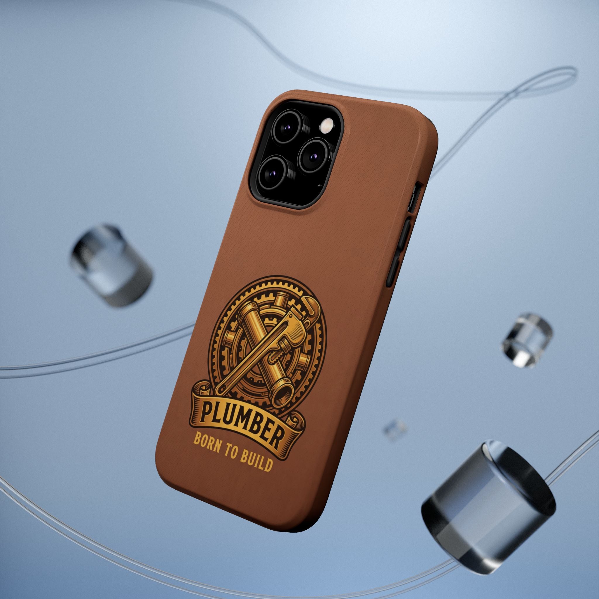 Plumber Born to Build Phone Case — Badge Wireless Charging Cover