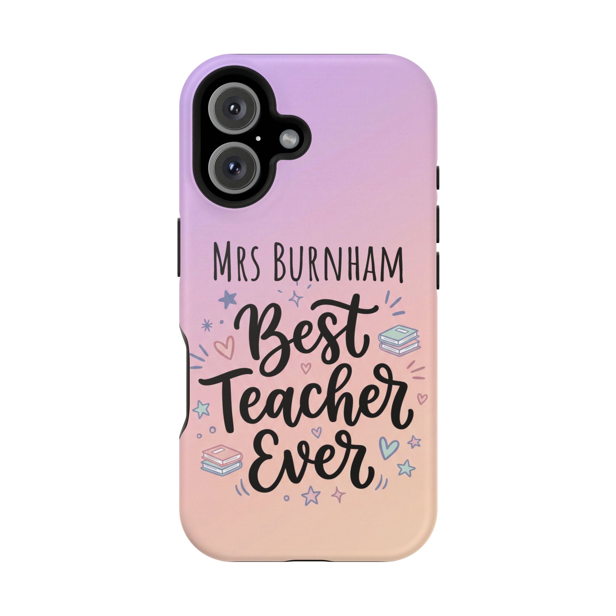 Best Teacher Ever Personalized Phone Case — Wireless Charging Cover