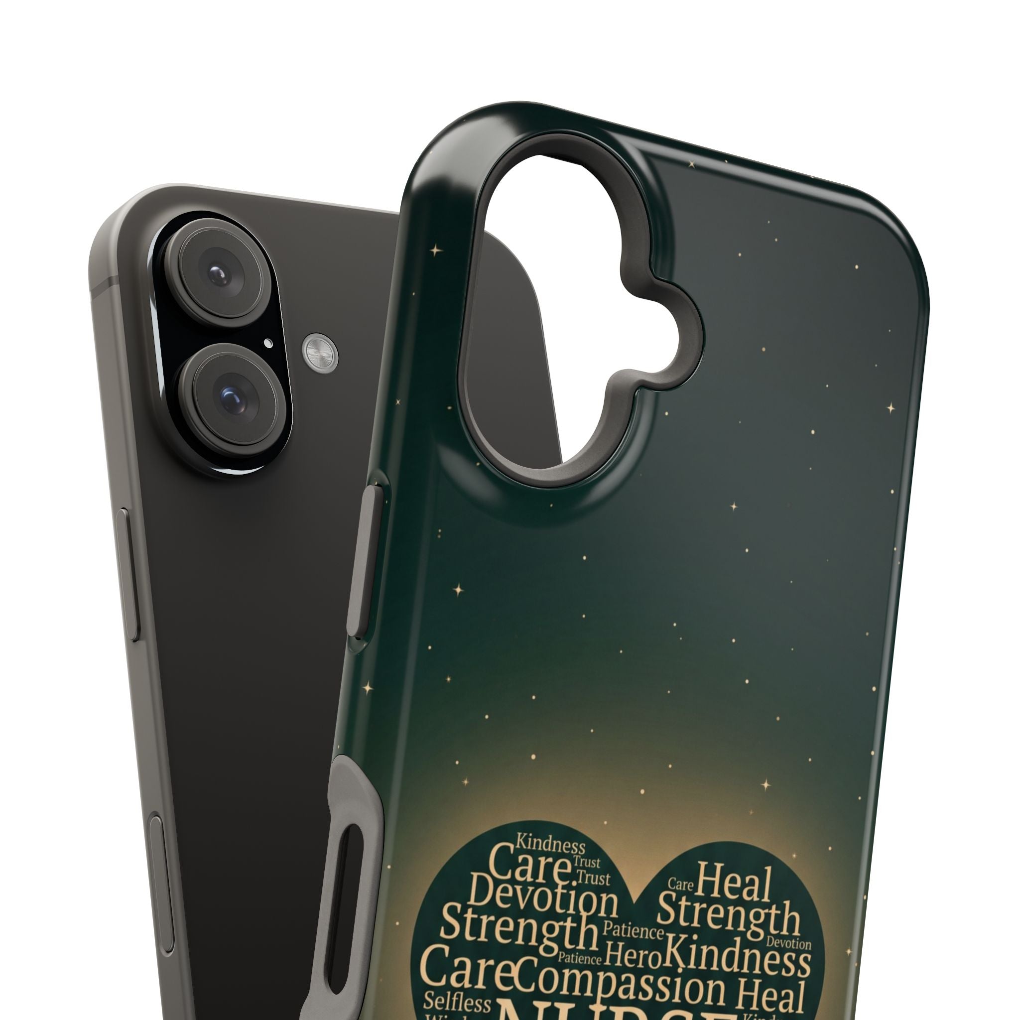 Nurse Heart Word and Art Phone Case — Impact-Resistant Wireless Charging Cover
