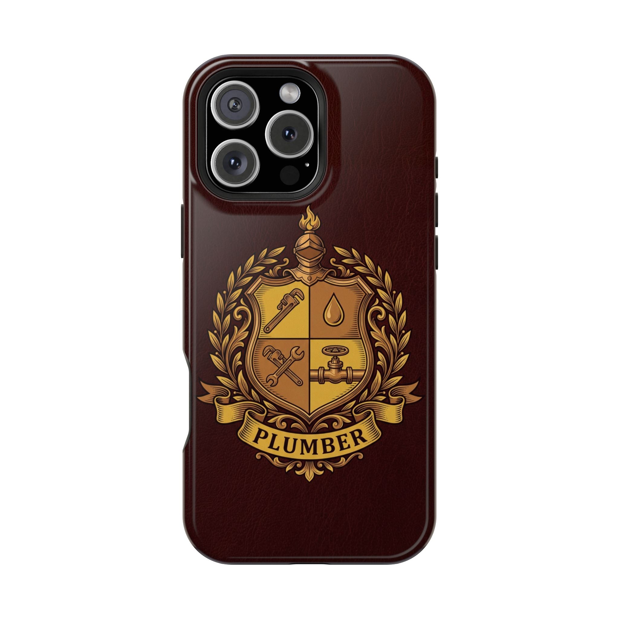 Plumber Crest Phone Case — Heraldic Shield Wireless Charging Cover