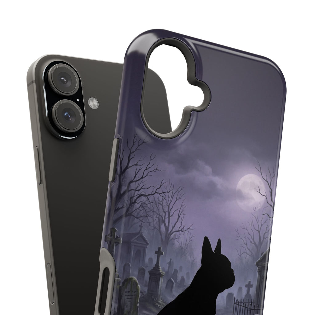 Personalized French Bulldog Moonlit Graveyard Phone Case — Wireless Charging Cover