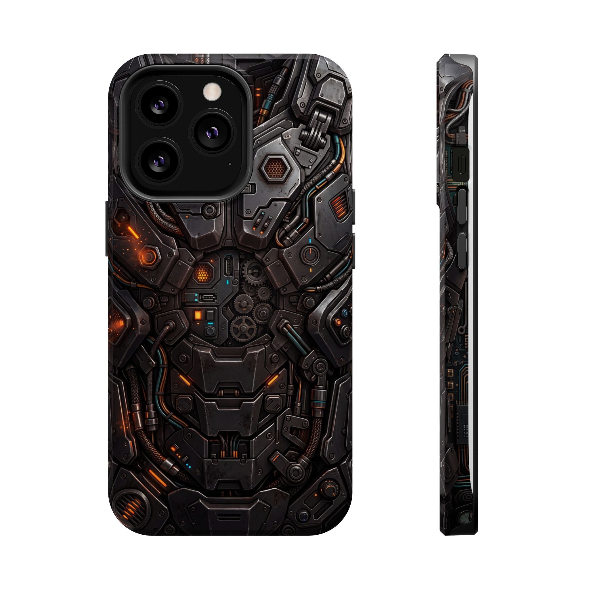 Mech Armor Phone Case — Industrial Circuit Wireless Charging Cover