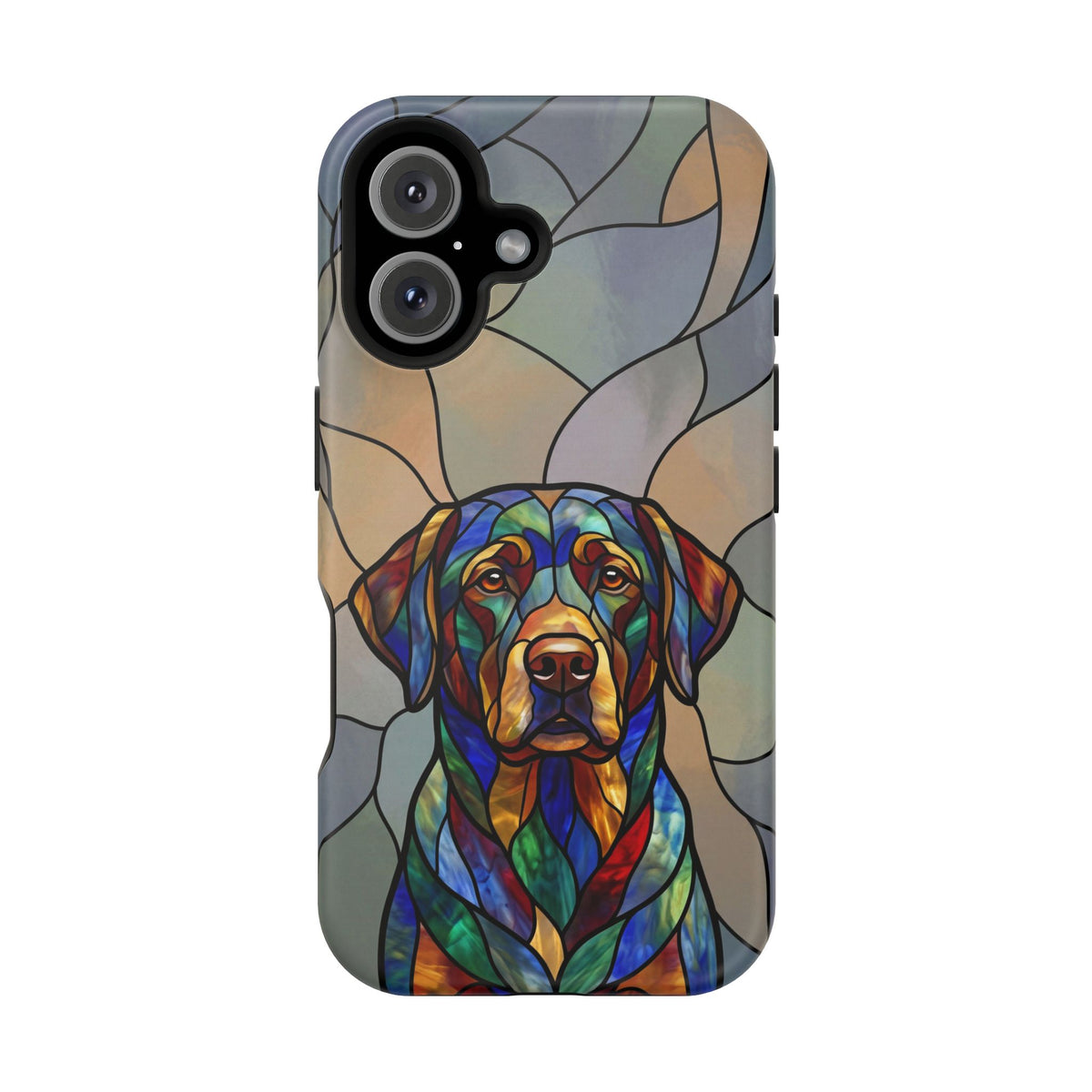Stained Glass Labrador Phone Case — Tough Magnetic Case with Wireless Charging