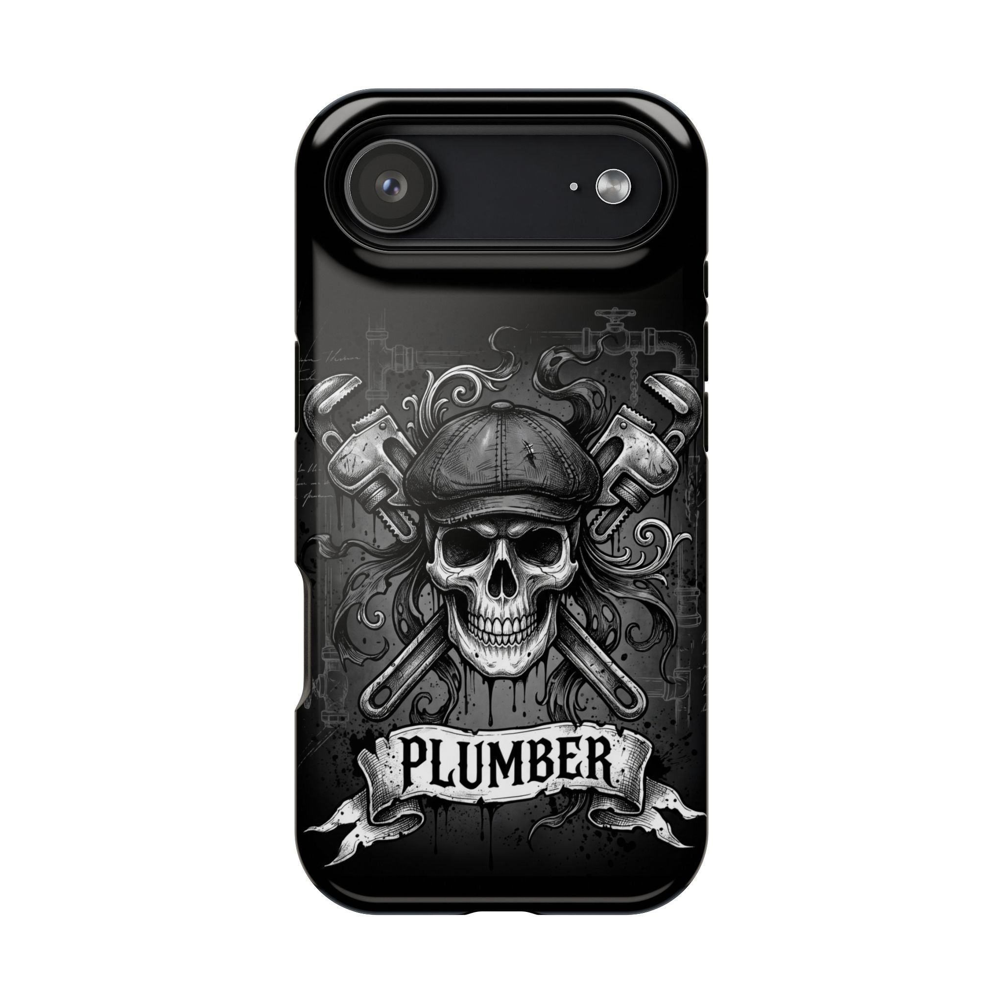Skull & Wrenches Plumber Phone Case — Wireless Charging Cover