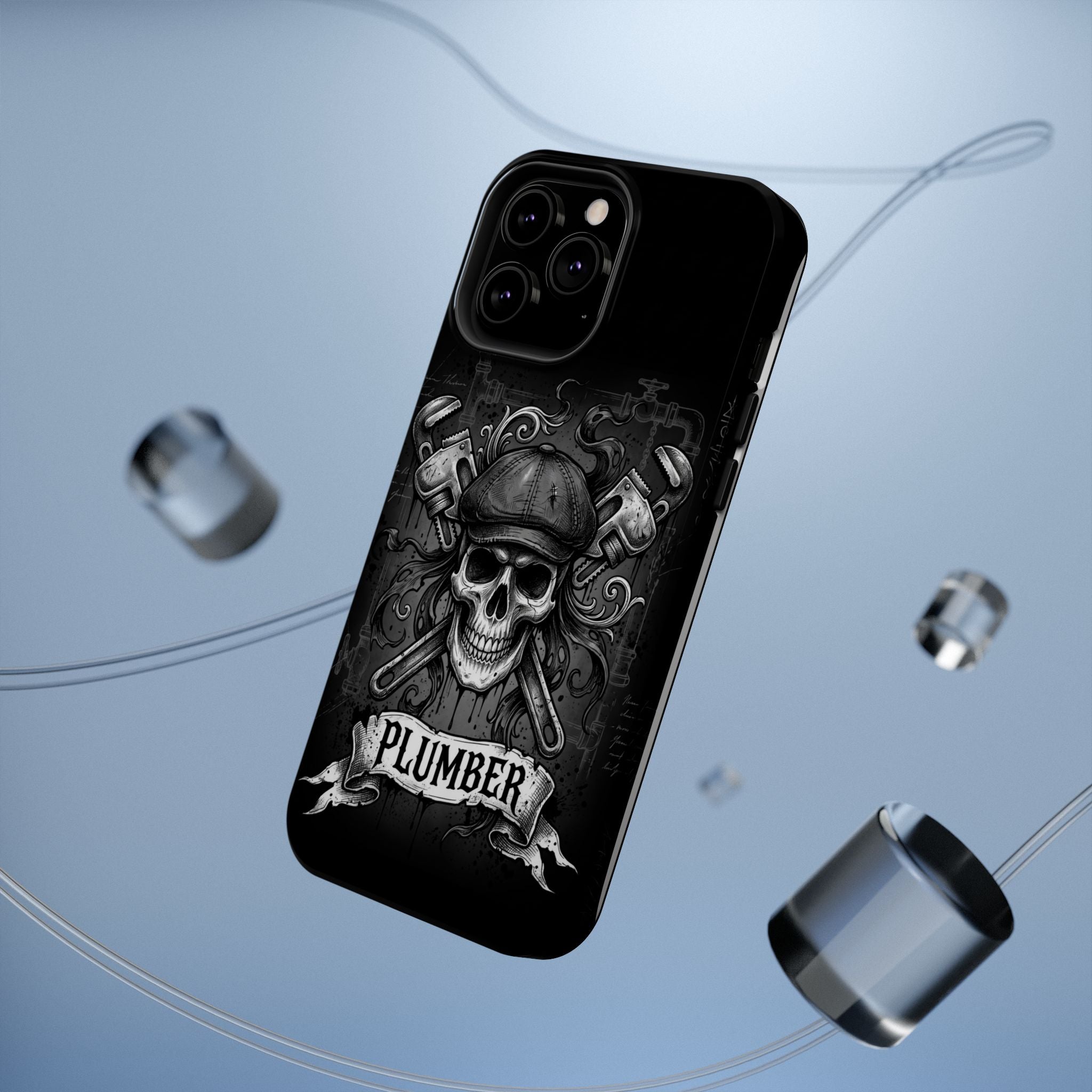 Skull & Wrenches Plumber Phone Case — Wireless Charging Cover