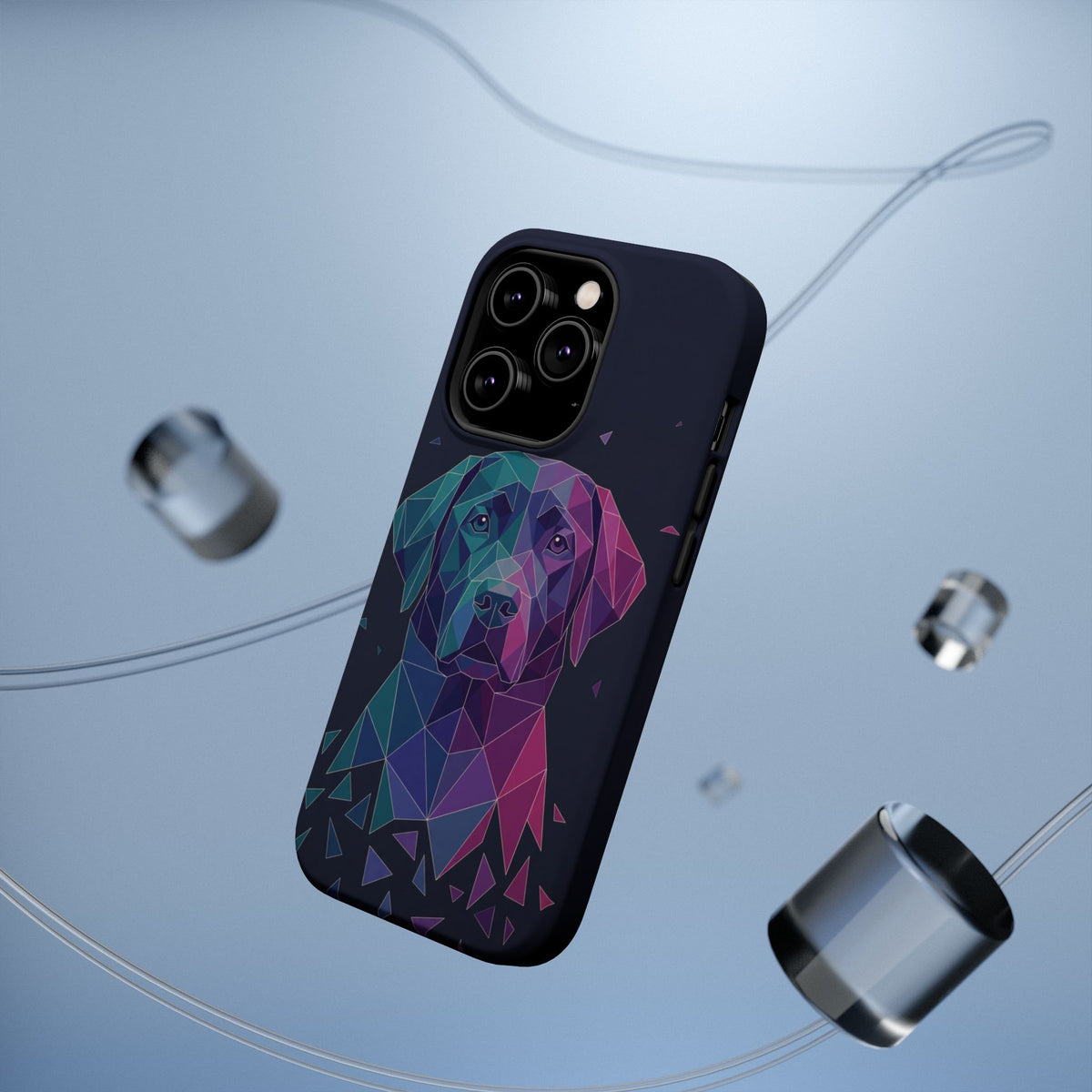 Geometric Labrador Phone Case — Tough Magnetic Case with Wireless Charging