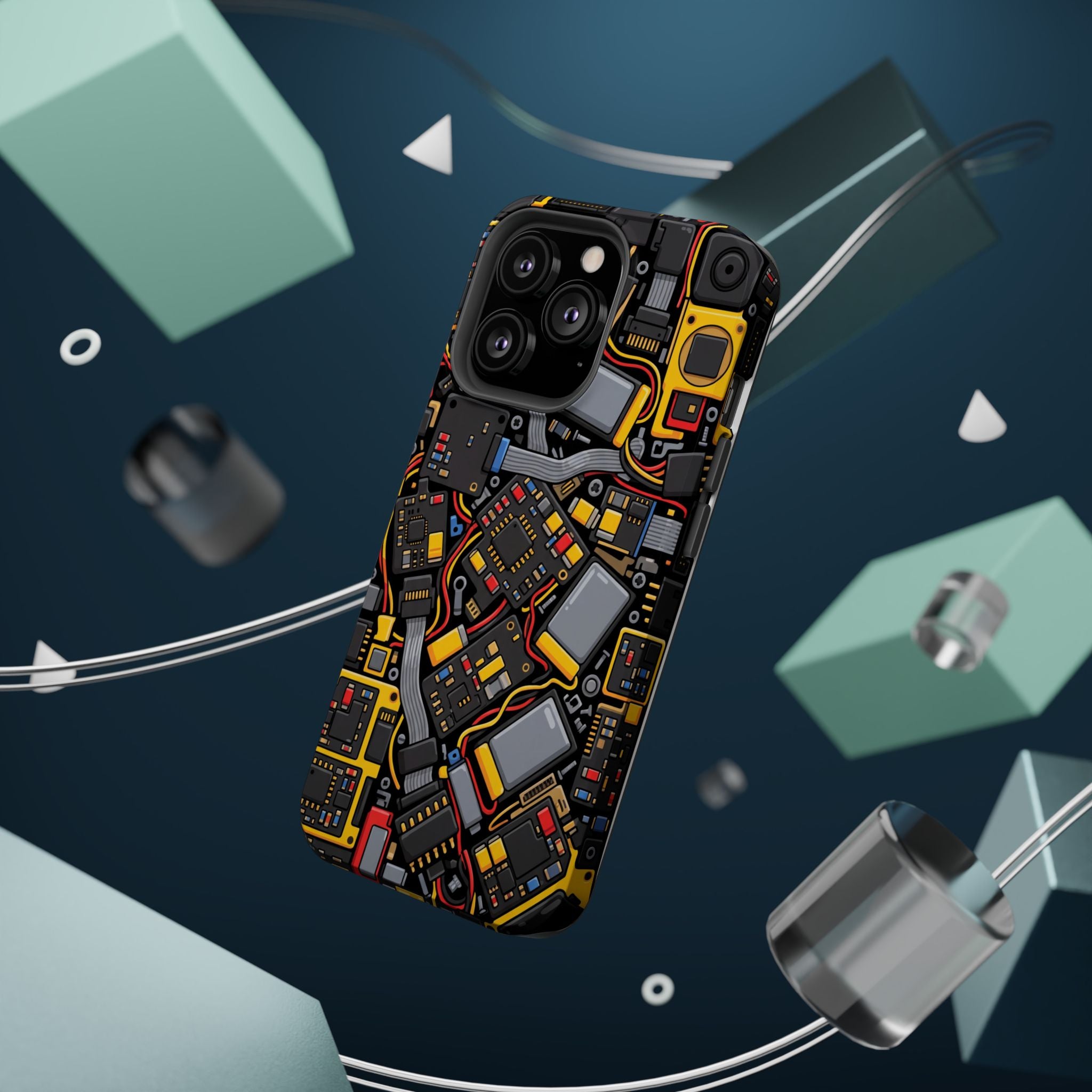 Voltage Board Phone Case — Yellow Circuit Wireless Charging Cover