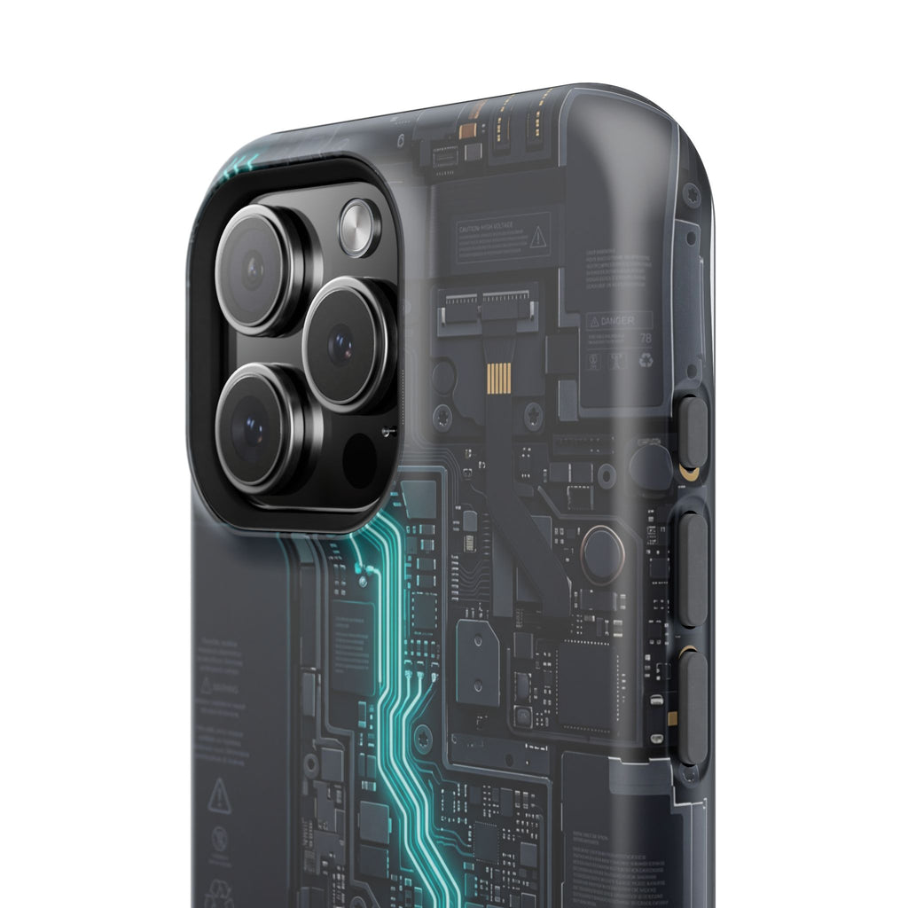 Cyan Bolt Electrician Phone Case — Electric Circuit Wireless Charging Cover