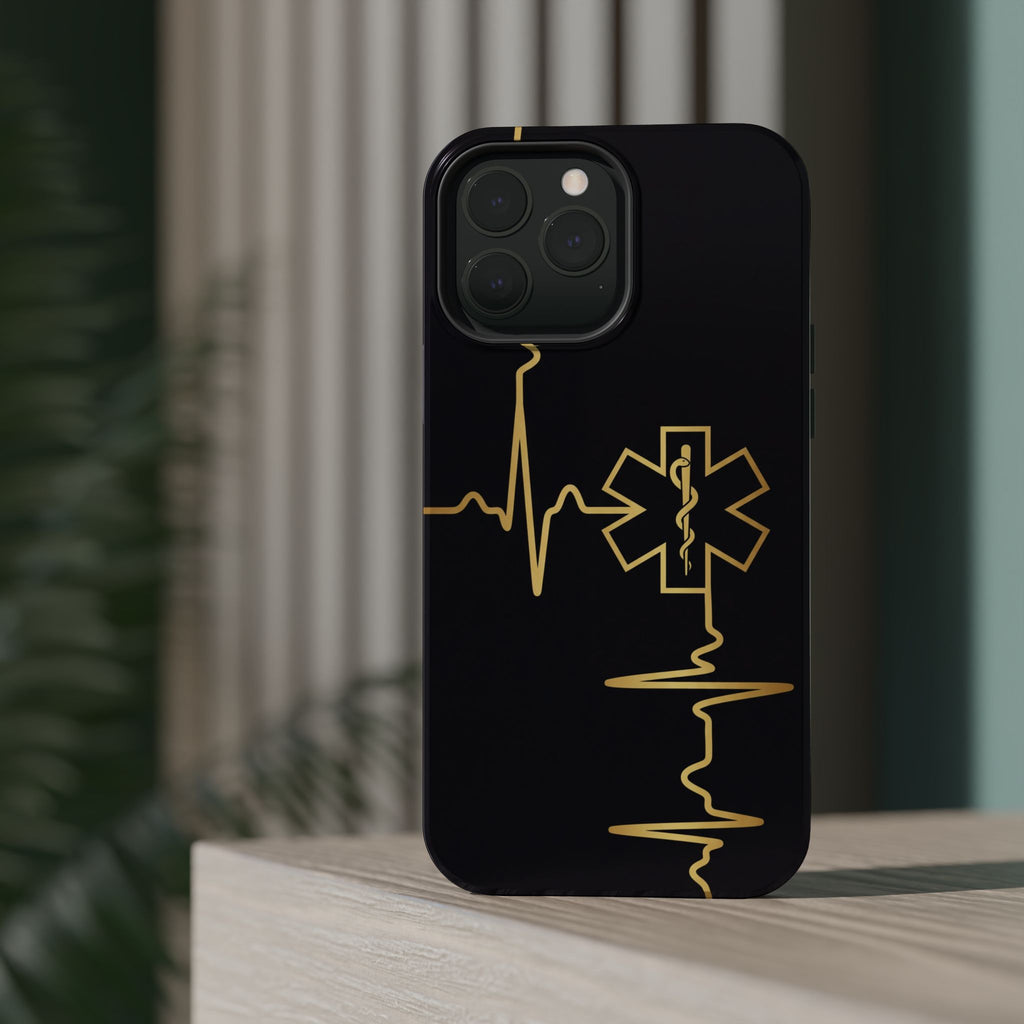 Paramedic/EMT Heartbeat Line Phone Case — Magnetic Wireless Charging Cover