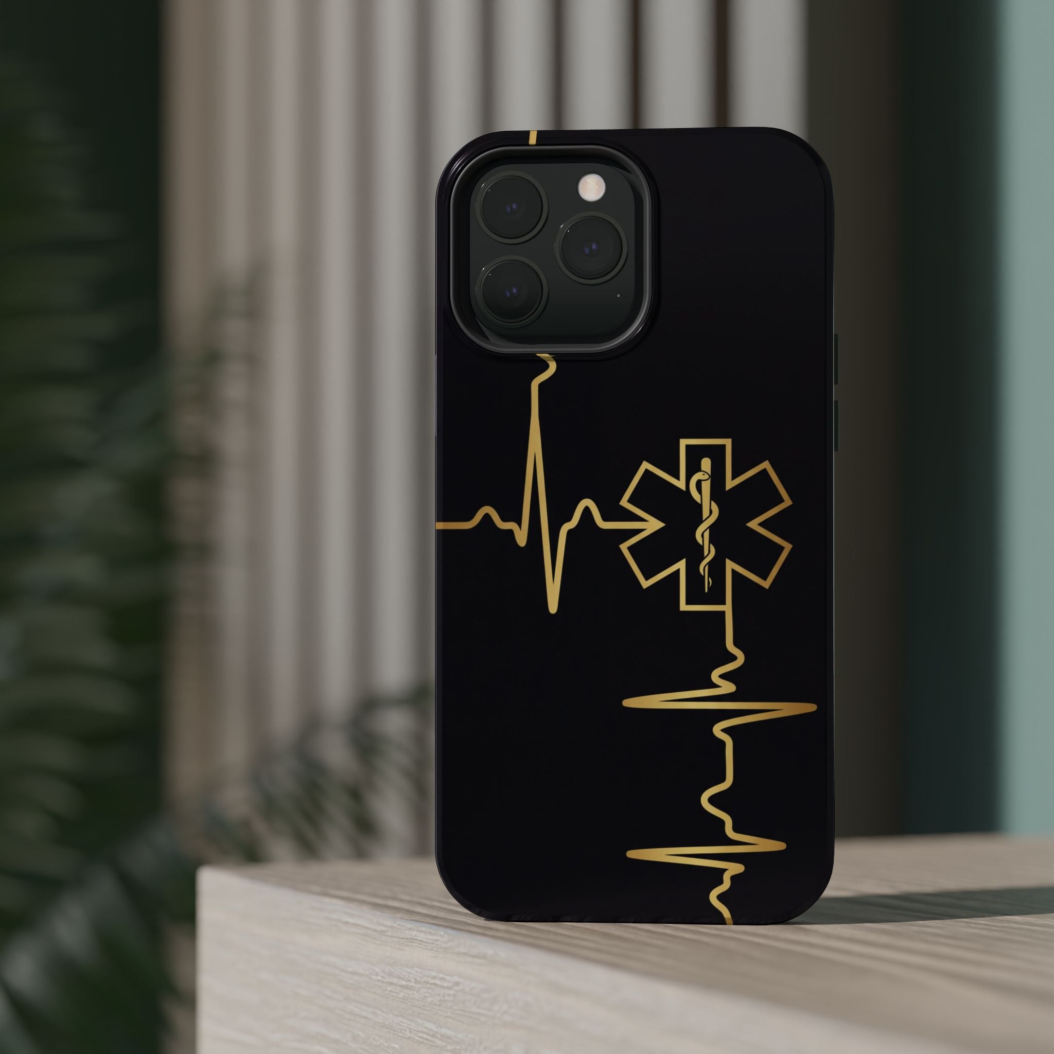 Paramedic/EMT Heartbeat Line Phone Case — Magnetic Wireless Charging Cover