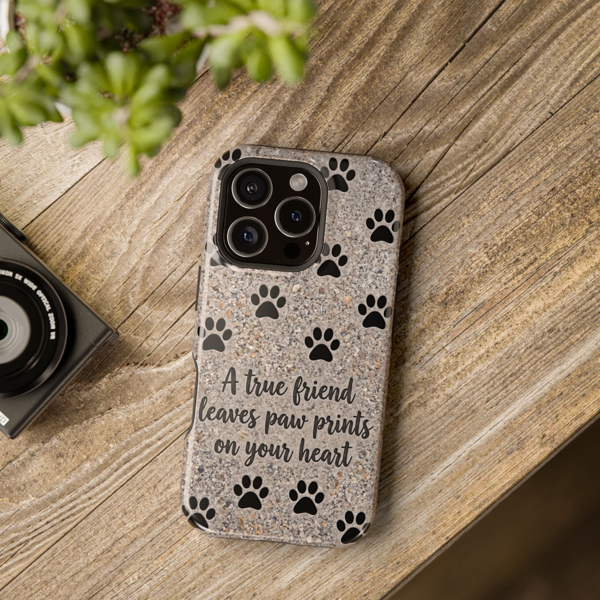 A True Friend Leaves Paw Prints Phone Case — Impact-Resistant Wireless Charging Cover