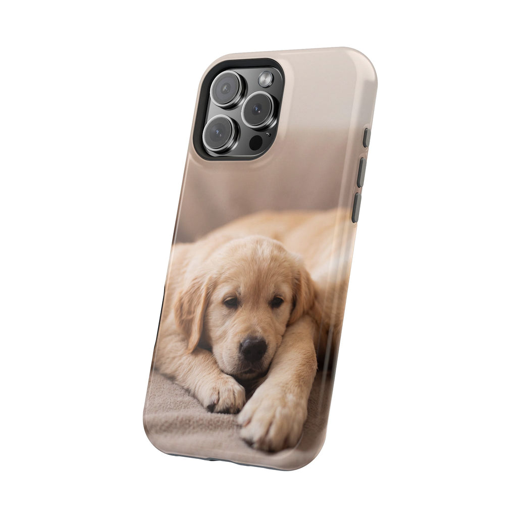 Golden Retriever Puppy Phone Case — Impact-Resistant Wireless Charging Cover