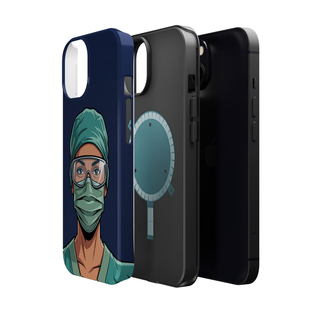 Bold Nurse Portrait Phone Case — Magnetic Wireless Charging Cover