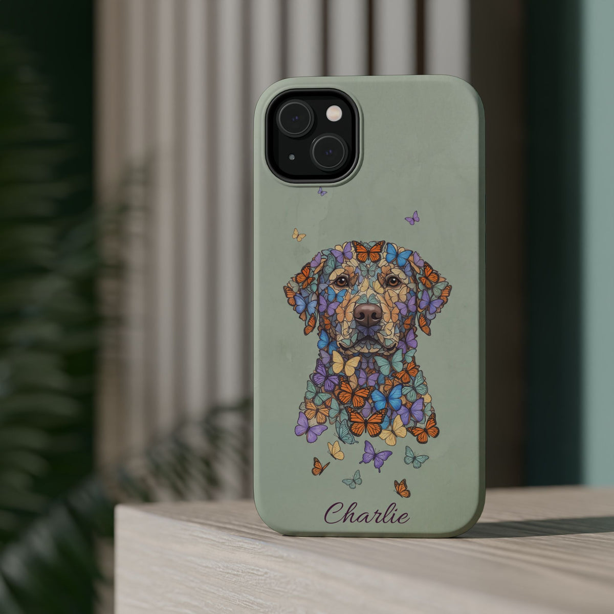 Personalized Butterfly Labrador Phone Case — Tough Magnetic Case with Wireless Charging