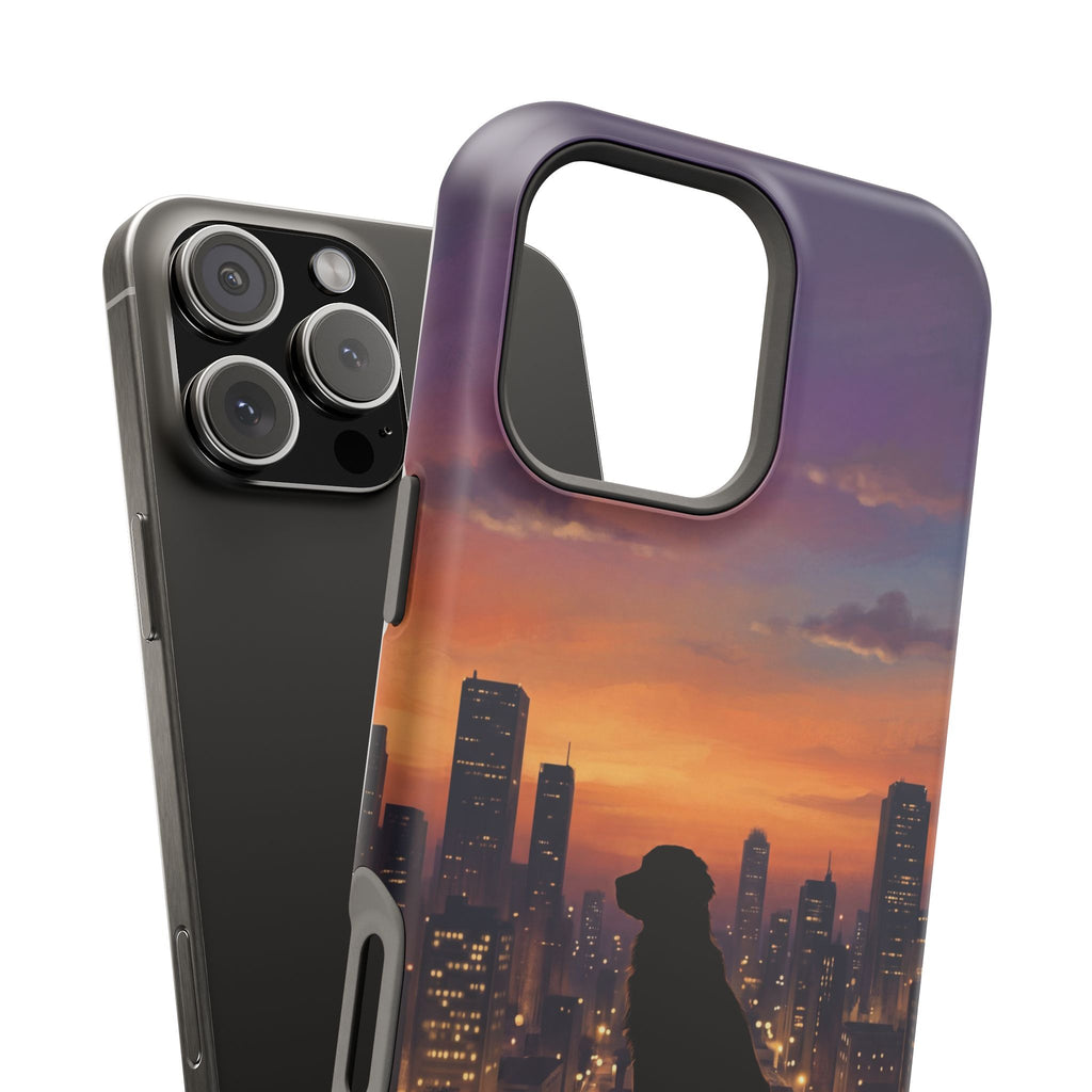 Personalized Golden Retriever City Skyline Phone Case — Wireless Charging Cover