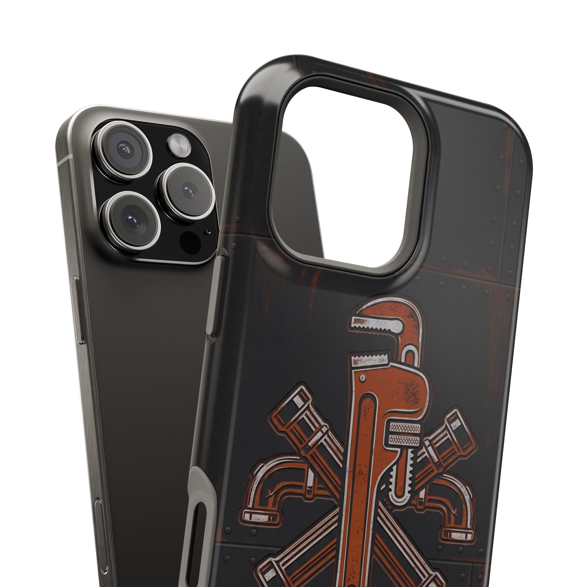 Tough By Trade Phone Case — Crossed Wrenches Wireless Charging Cover