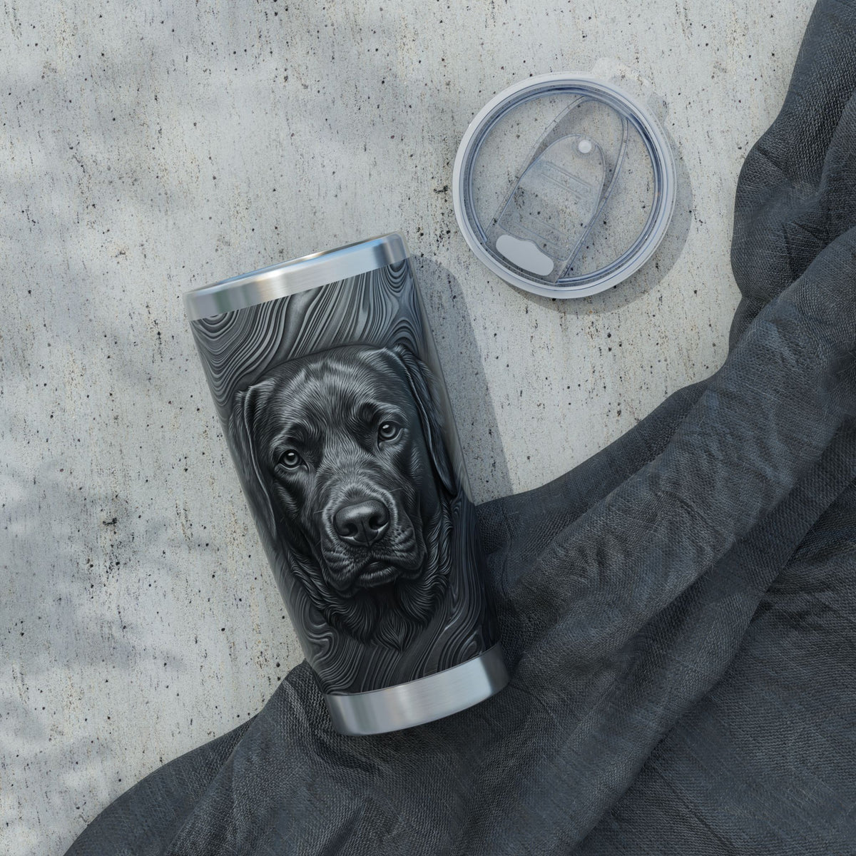 Labrador Tumbler | Damascus Steel Art — 20 oz Stainless Travel Mug
