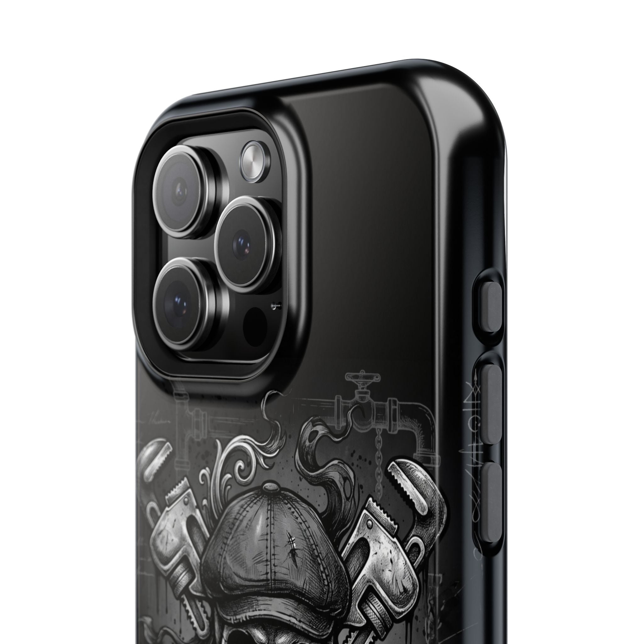 Skull & Wrenches Plumber Phone Case — Wireless Charging Cover