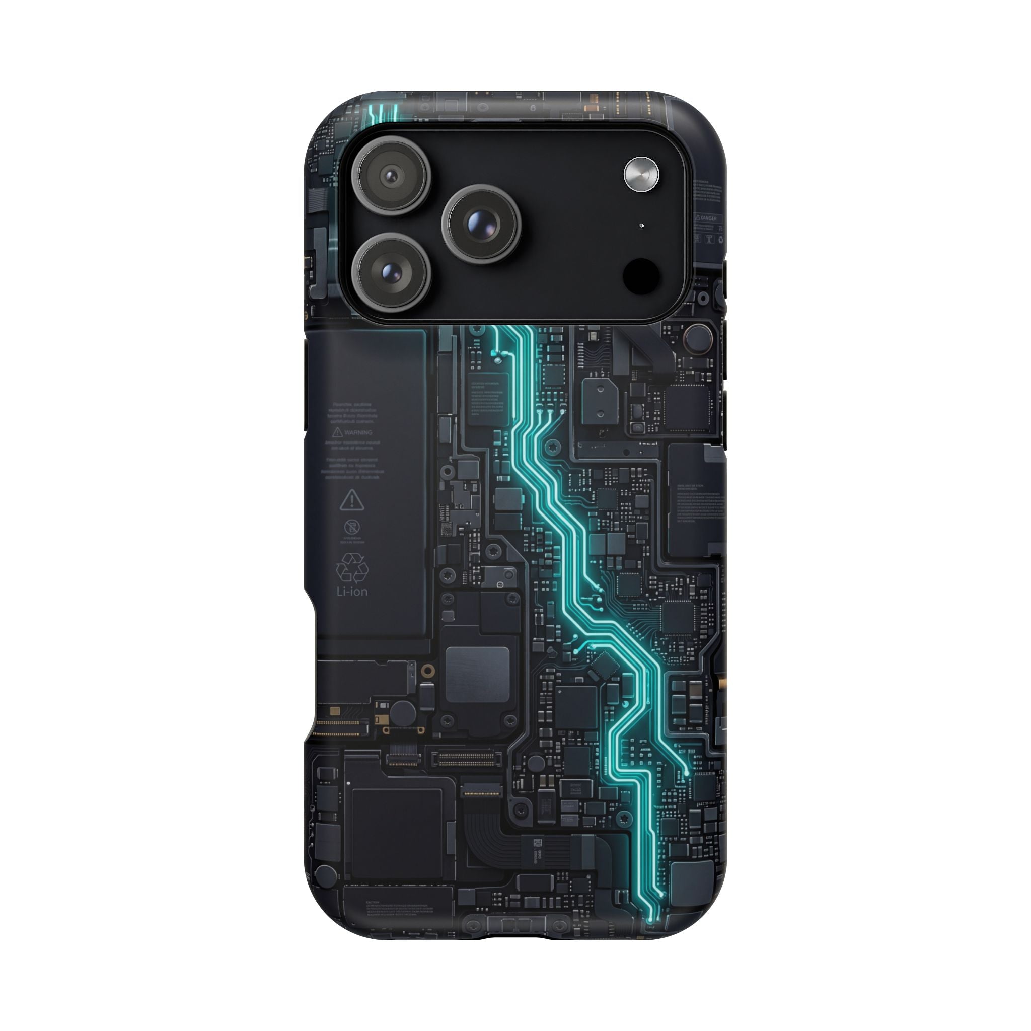 Cyan Bolt Electrician Phone Case — Electric Circuit Wireless Charging Cover