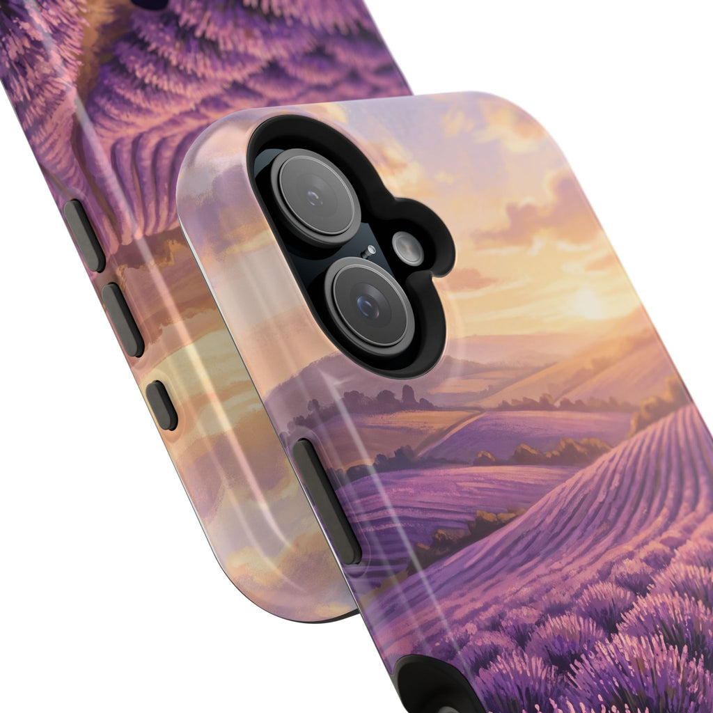 Personalized Dachshund Lavender Field Phone Case — Wireless Charging Cover