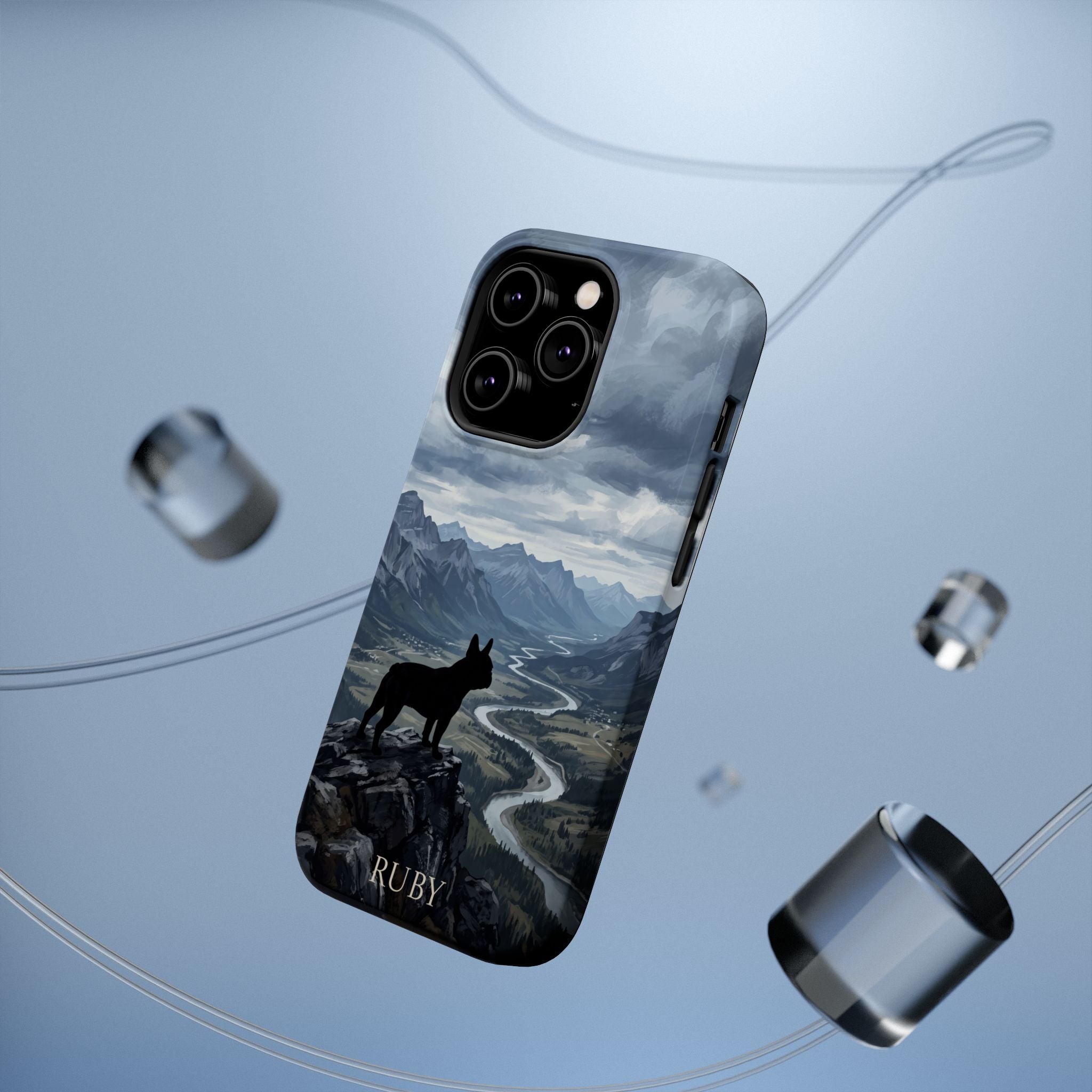 Personalized French Bulldog Mountain Valley Phone Case — Wireless Charging Cover